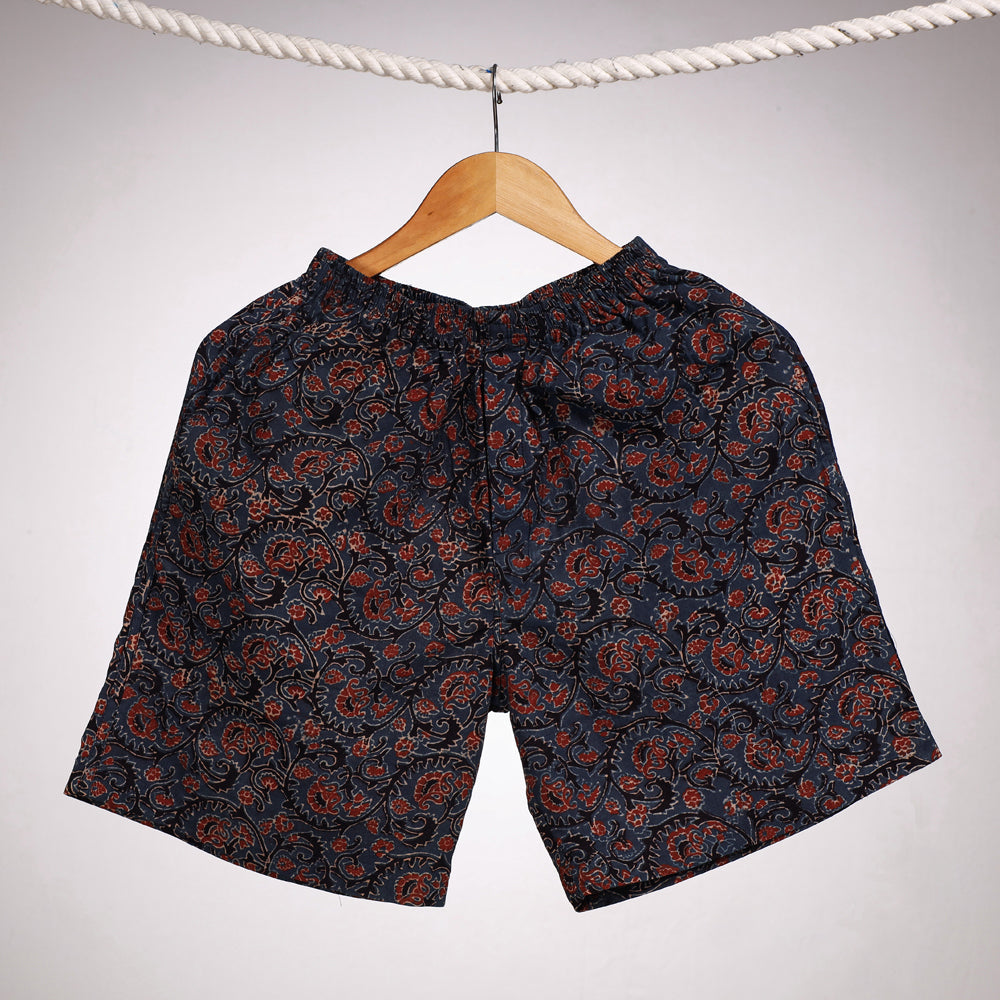 Unisex boxer shorts – ITOKRI CASUALS Blue - Ajrakh Block Printing Cotton Unisex Boxer/Shorts