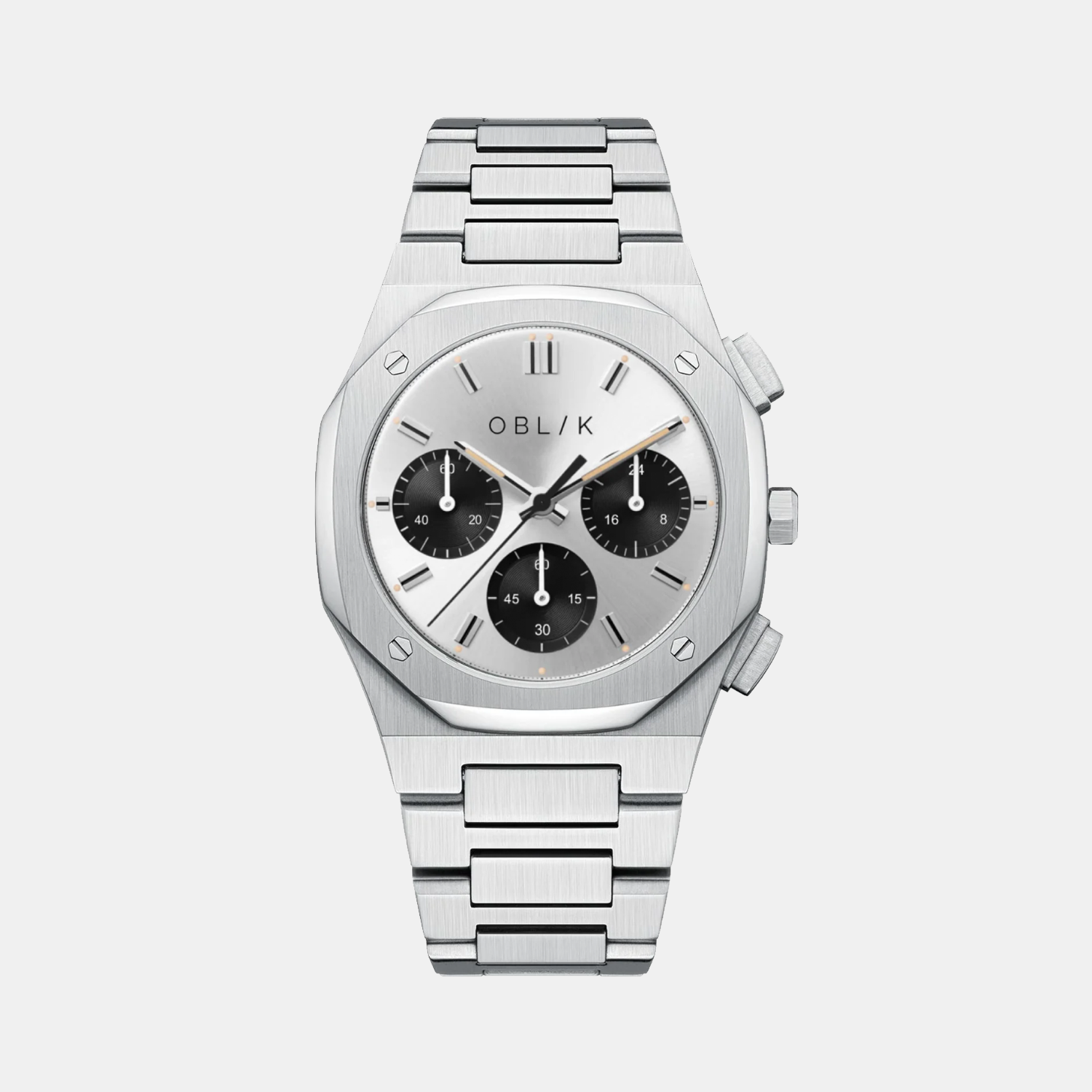 Oblik Delta Men Quartz Two Tone Dial Chronograph Stainless Steel Watch