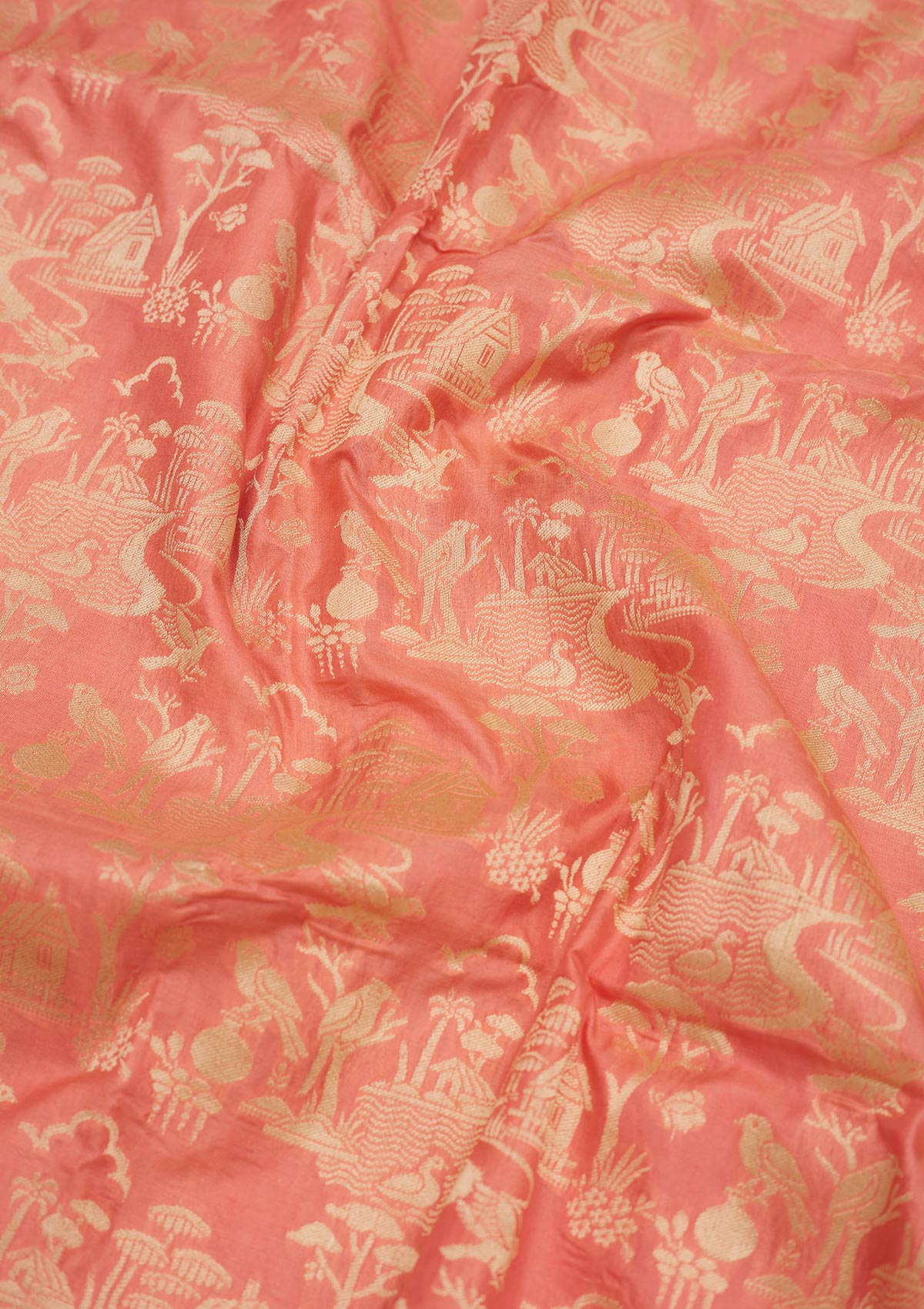 Koskii Peach Zariwork Pure Silk Saree – Women's - view 2