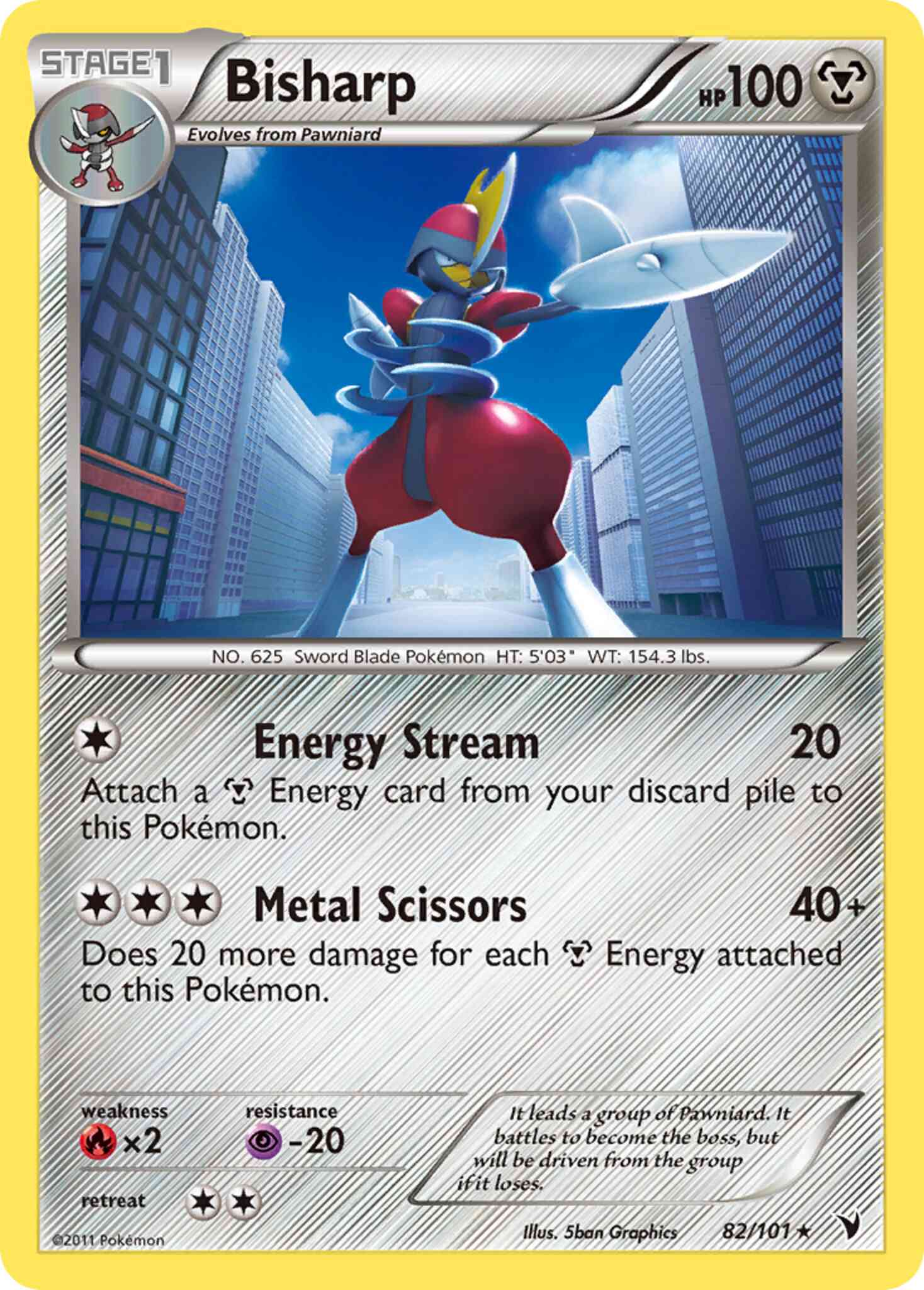 Rare holo bw3-82 – Pokémon Bisharp - 82/101 - Rare Holo [bw3-82] [Reverse Holo]