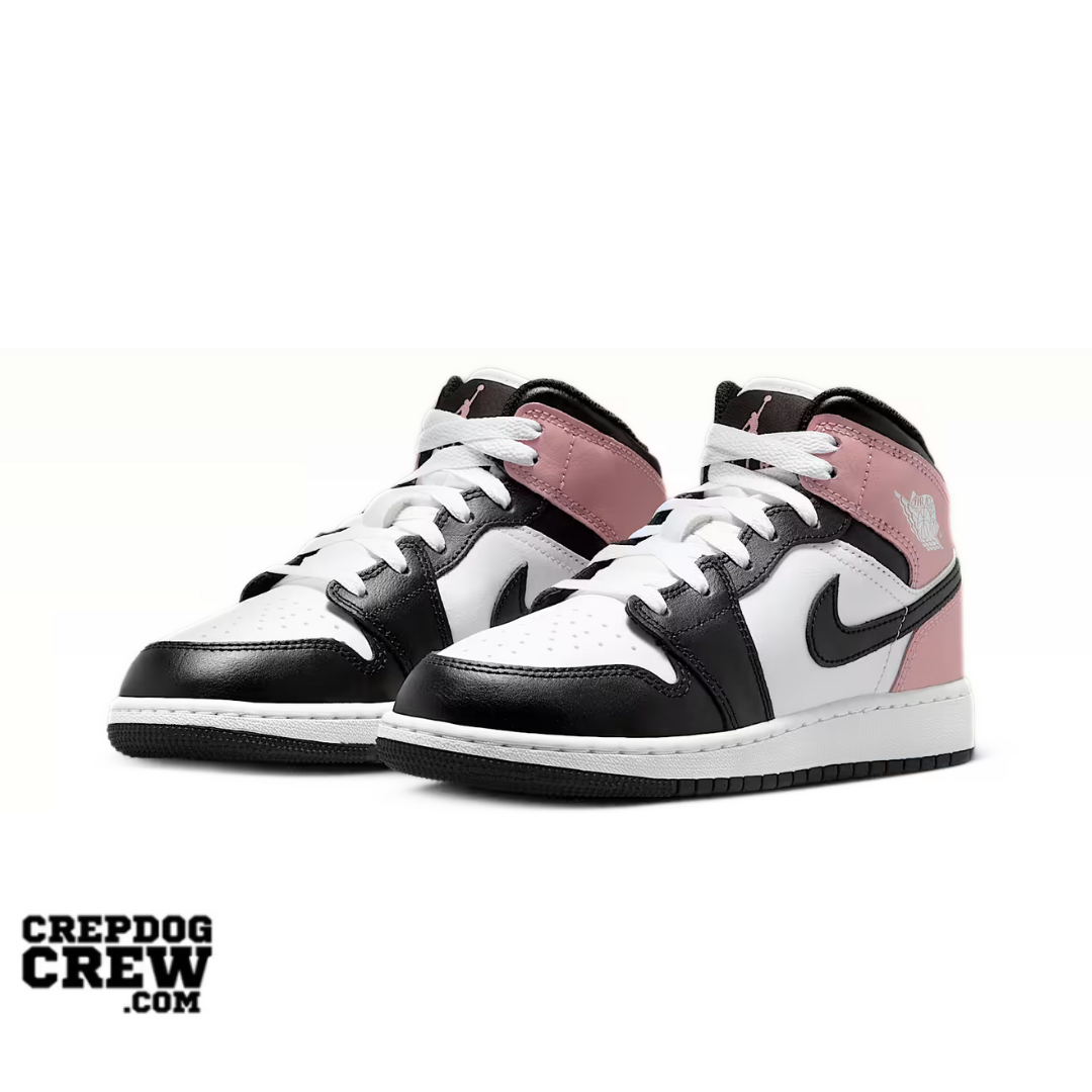 Nike Air Jordan Jordan 1 Mid White Rust Pink Black (GS) - view 2