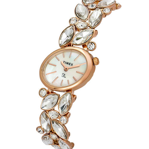 Timex Fria Mother of Pearl White Oval Dial Analog Women's Watch 26mm TWEL20902 - view 2