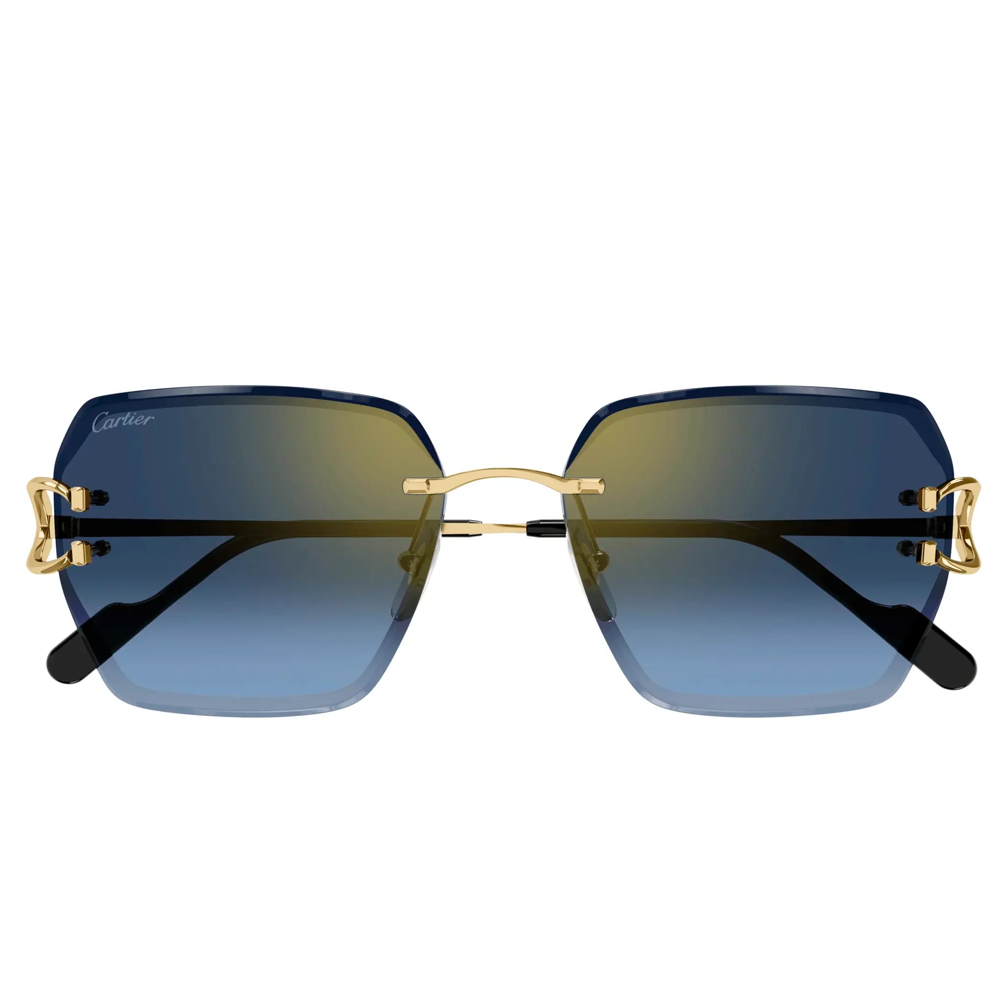 Cartier Eyewear CT0466S-002 Gold Blue Sunglasses