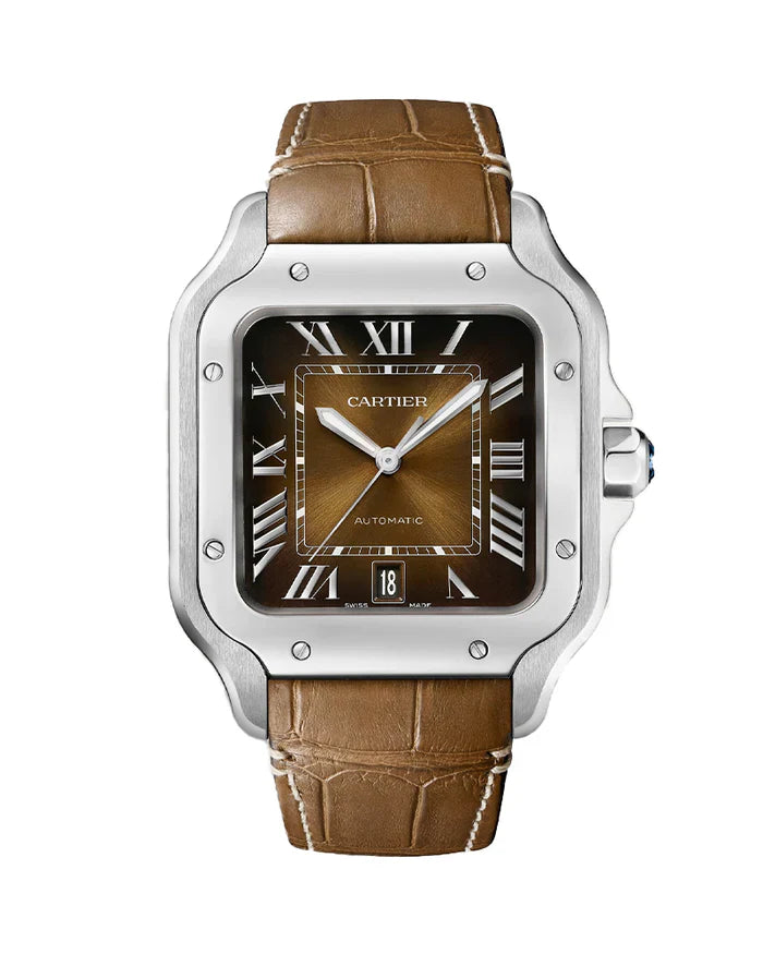 Cop Underdog Cartier 'SANTOS DE CARTIER, LARGE, AUTOMATIC, STEEL, INTERCHANGEABLE METAL AND LEATHER BRACELETS' - view 2
