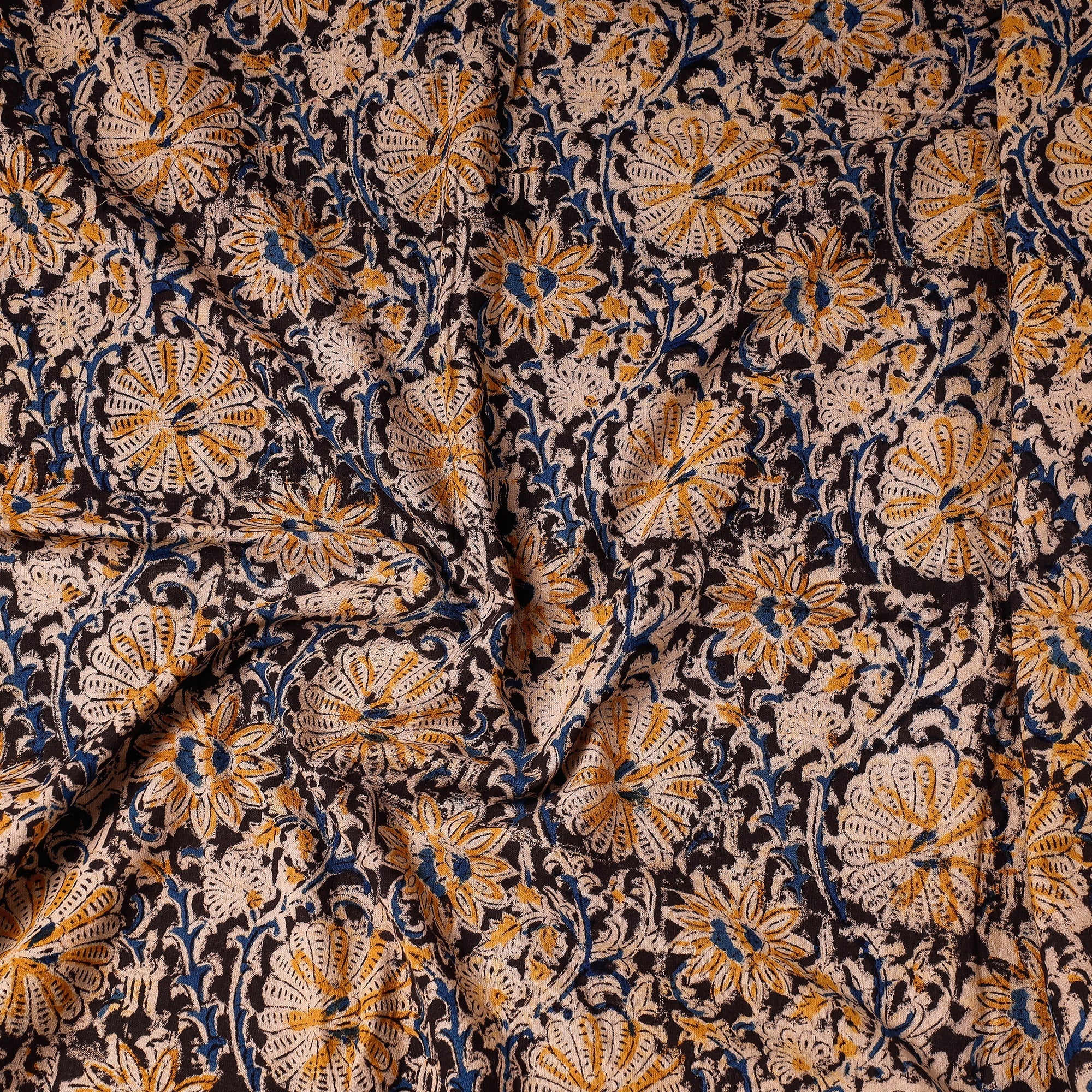 SOUTH KARGHA Black - Kalamkari Block Printed Cotton Precut Fabric (1.6 meter) - view 2