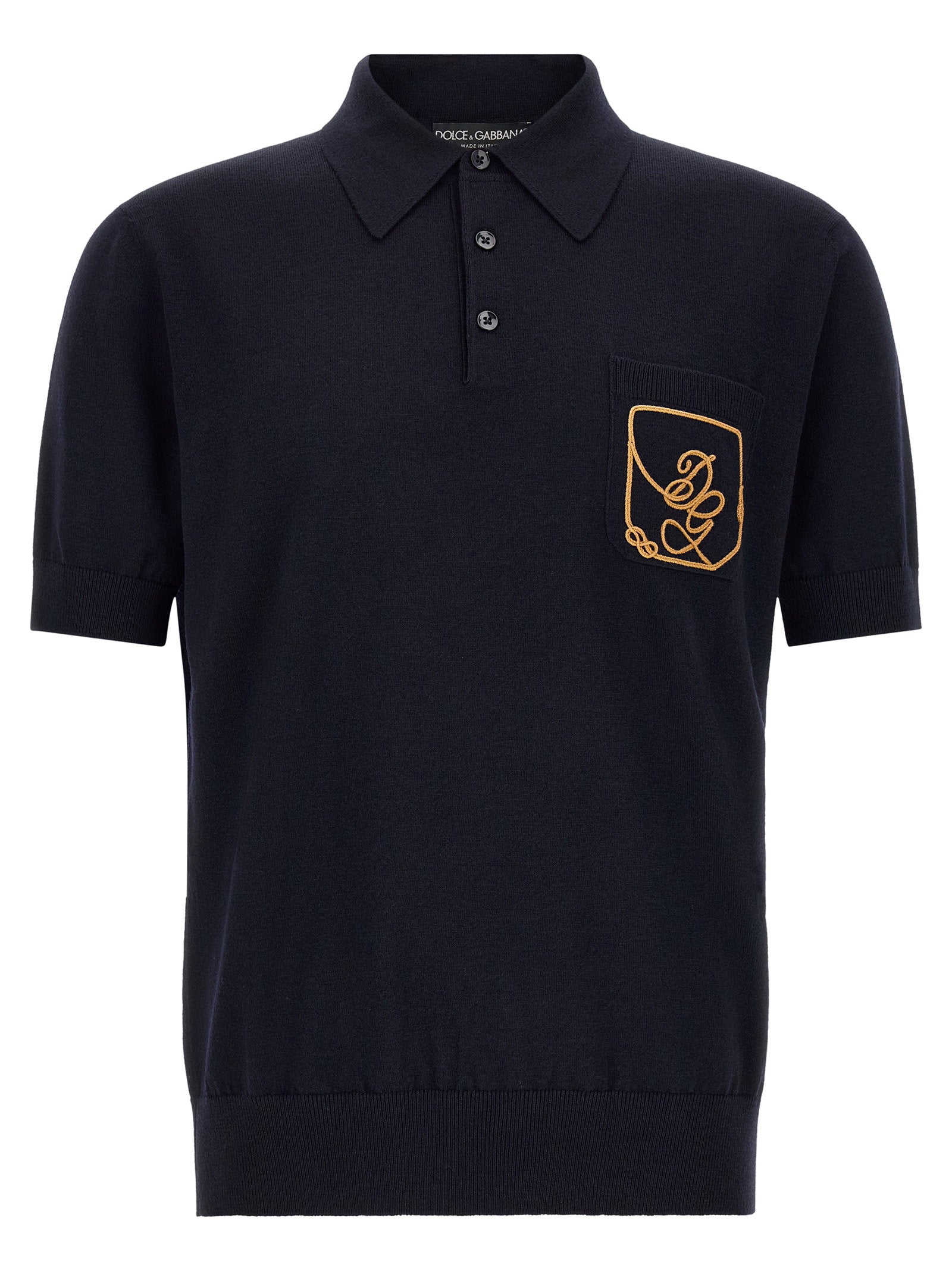 Dolce & Gabbana Logo Embroidery Polo Shirt – 100% virgin wool