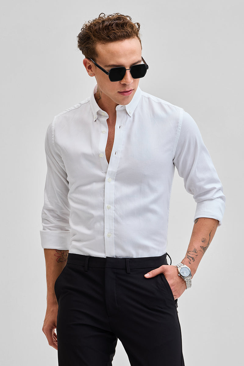 SNITCH White Solid Oxford Shirt