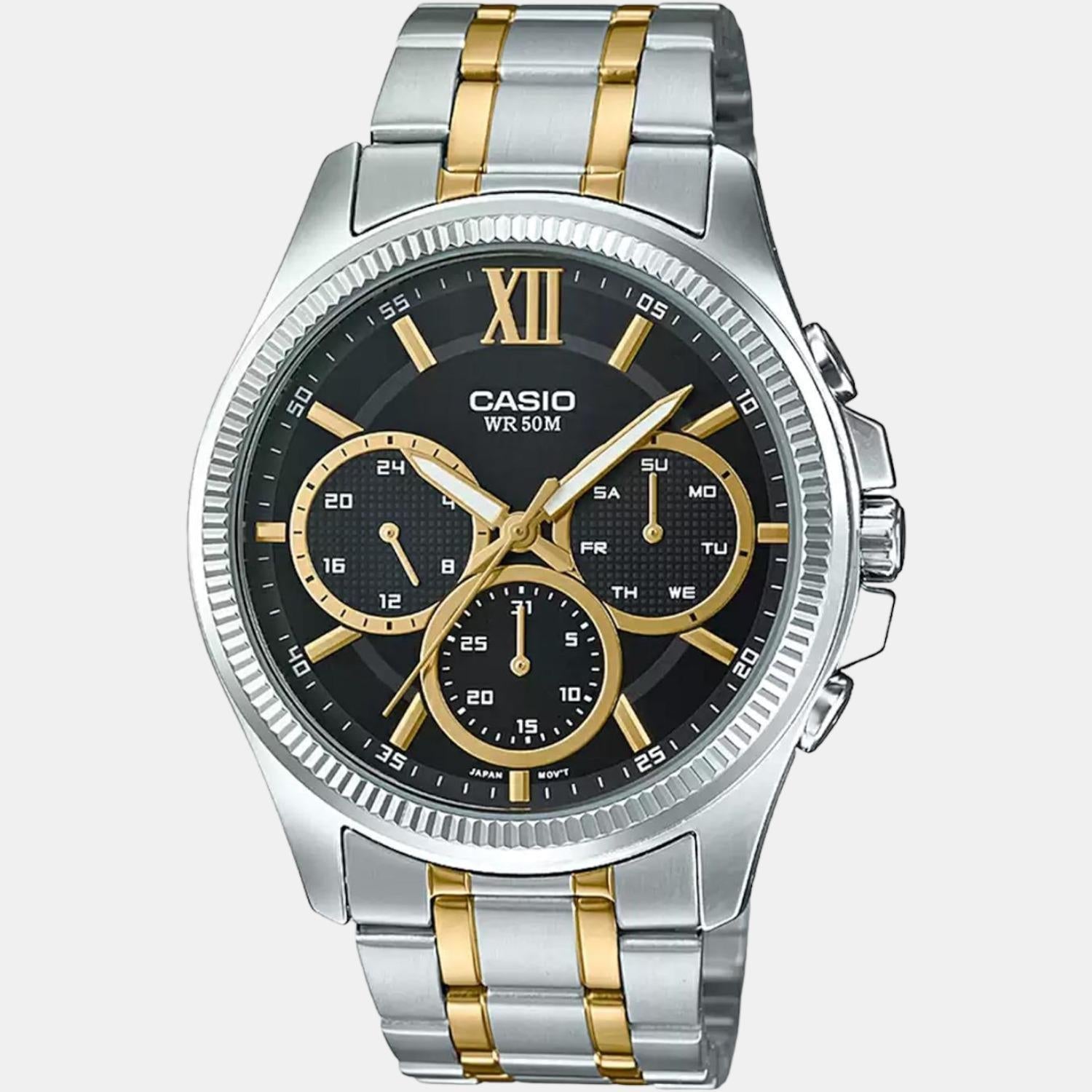 Casio Enticer Men Quartz Black Dial Chronograph Stainless Steel Watch A1775 - view 2