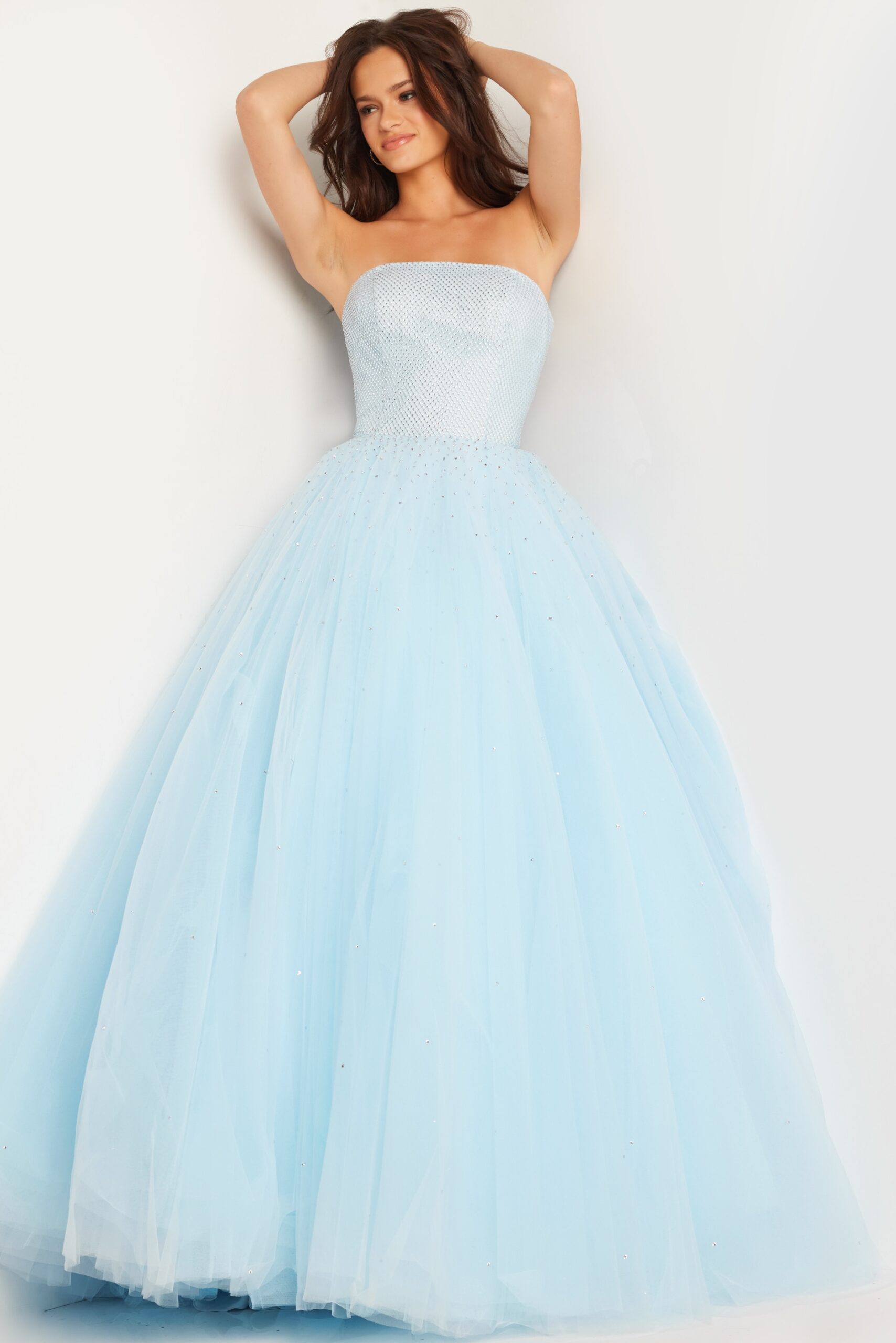 Beaded Tulle Strapless A-line Gown by Jovani 25991 - view 4