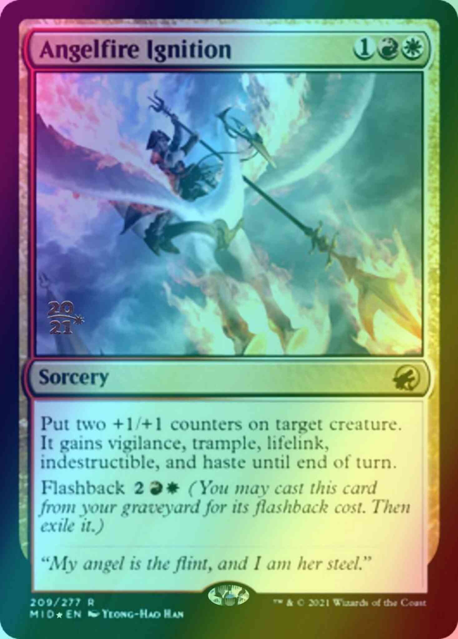 Angelfire ignition prerelease – Magic Angelfire Ignition [Prerelease] [209s] [Innistrad: Midnight Hunt Promos] [Foil]