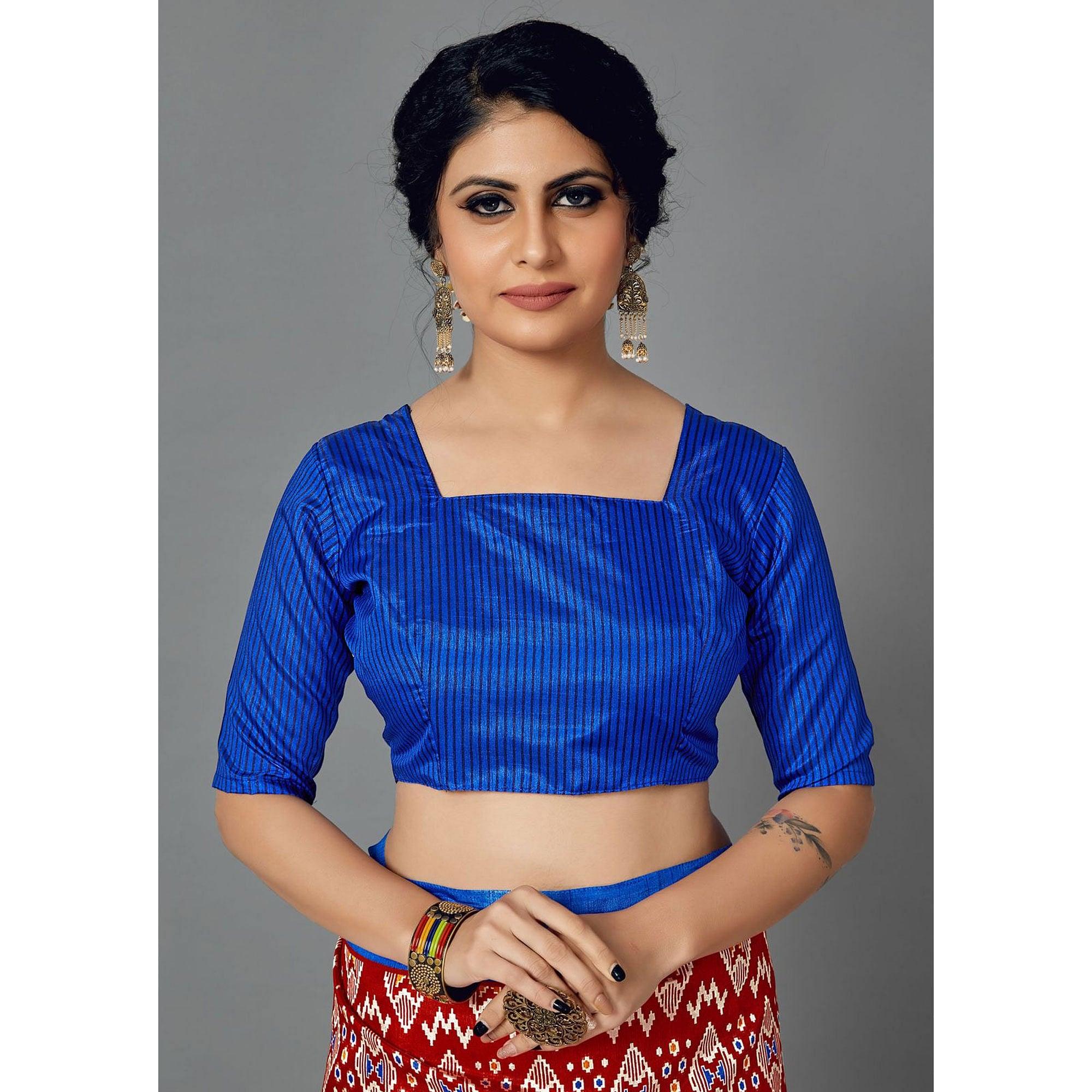 Peachmode Multi Casual Art Silk Printed Saree With Unstitched Blouse - view 2