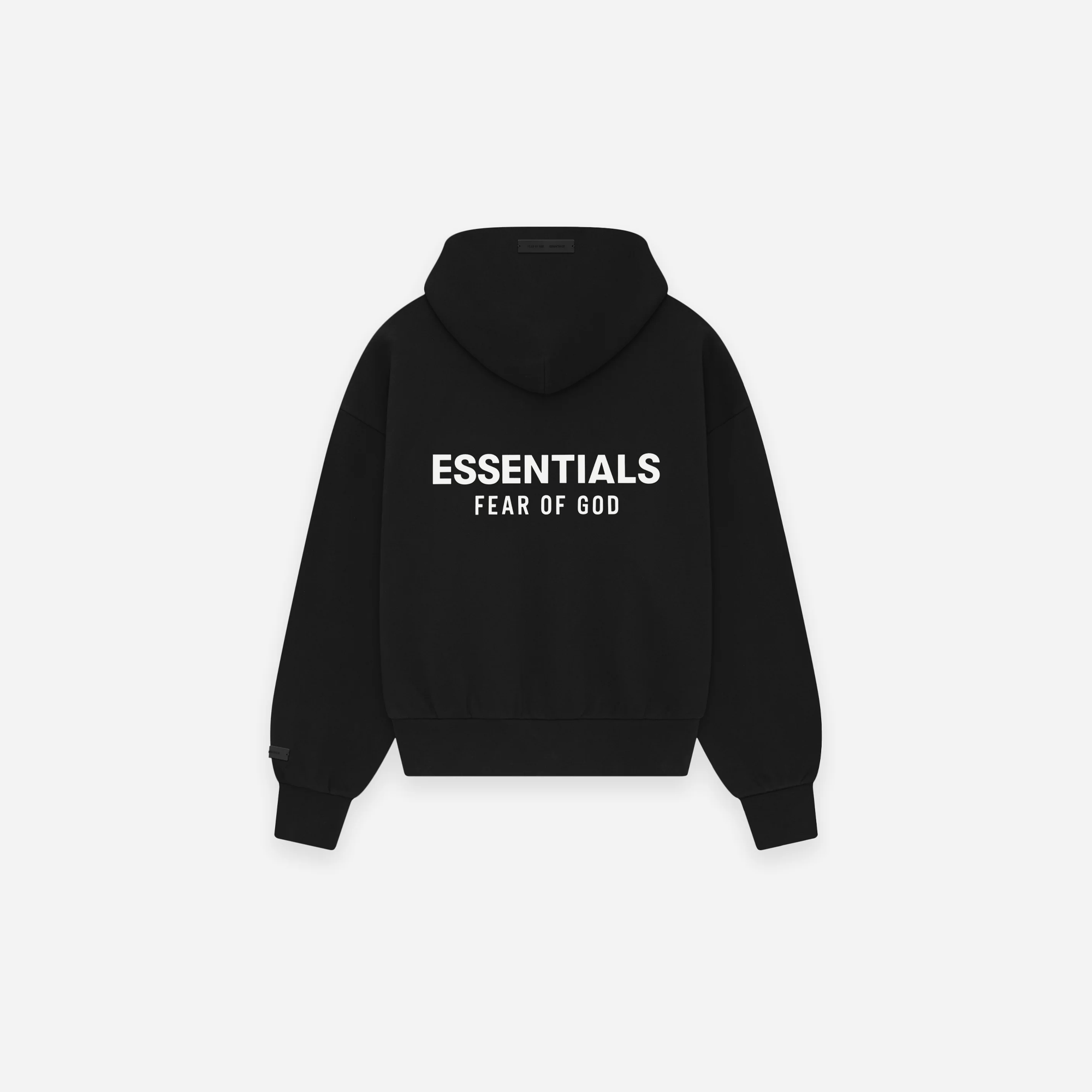 Fear Of God Essentials SS25 Classic Full Zip Up Hoodie Jet Black - view 3