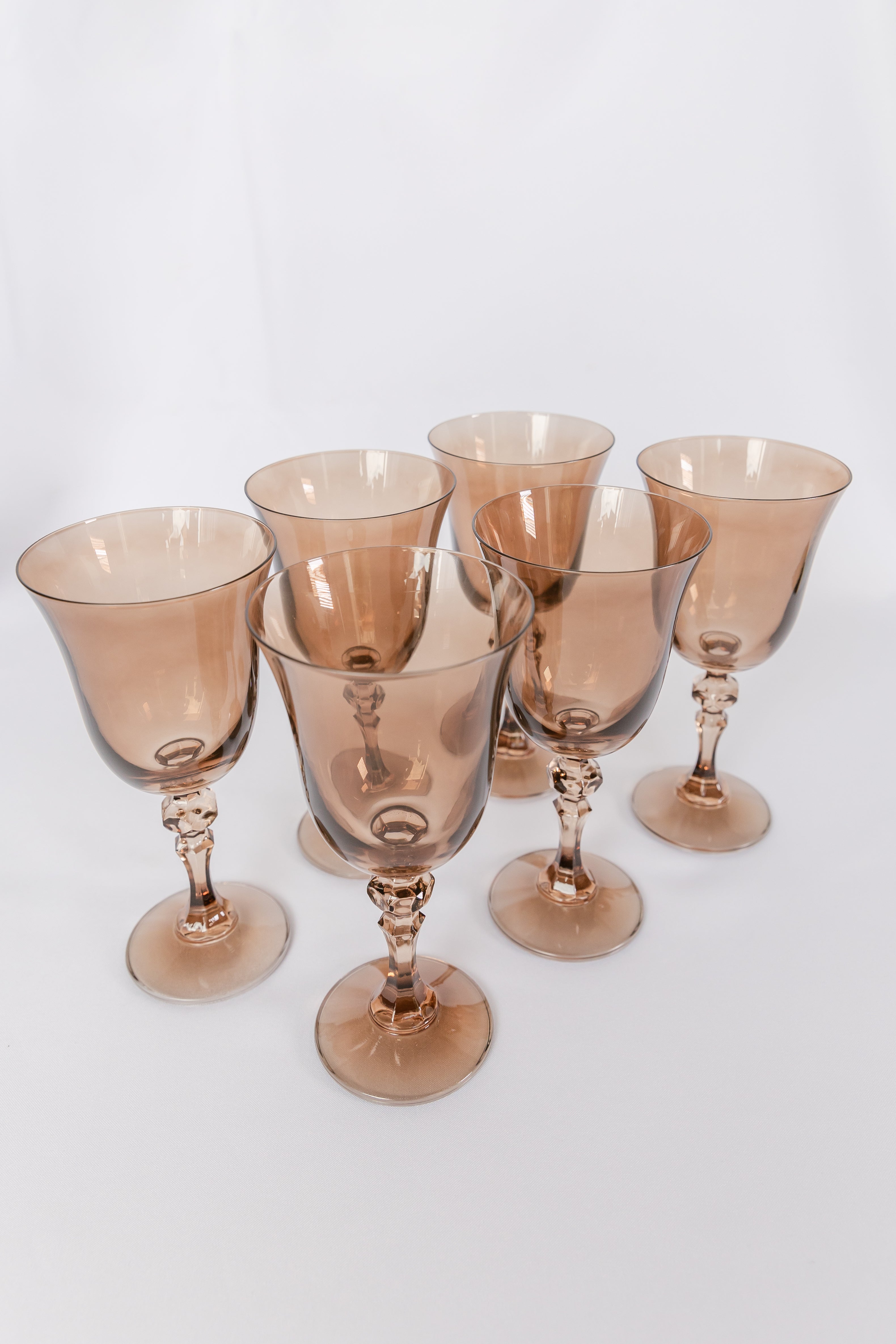Estelle Colored Glass Estelle Colored Regal Goblet - Set of 6 {Mocha Mousse (Our Amber Smoke)} - view 2