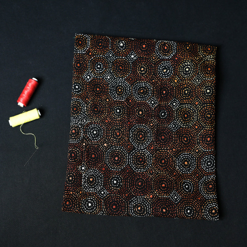 KHUSHBASH - HAPPY LOOM OF EAST Bengal Kantha All Over Embroidered Pure Cotton Blouse Piece