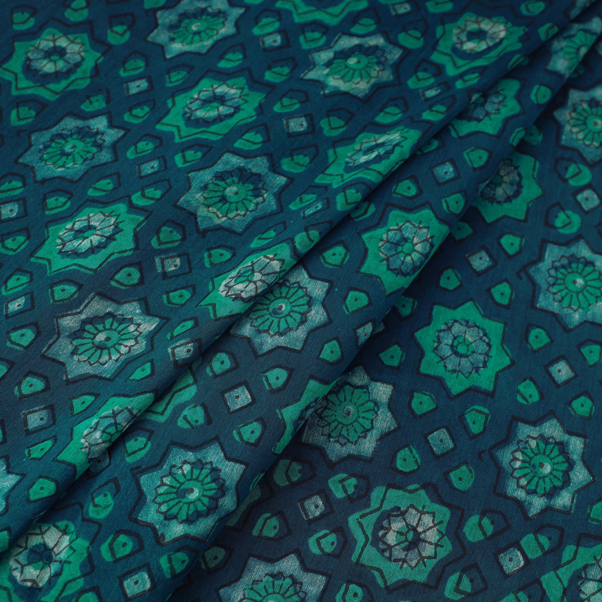 HAVELI CHRONICLES Natural Dyed Chanderi Silk Akola Print Fabric 14 - view 2