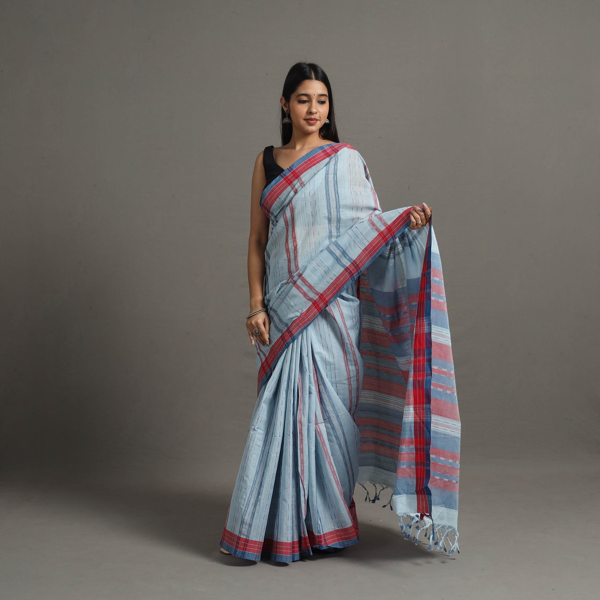 CREYO Blue - Ballakammi Cotton Handloom Saree 68 - view 2