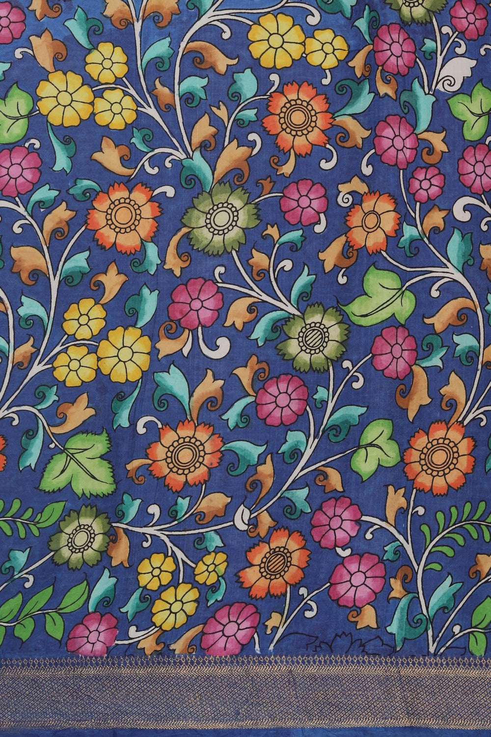 Kalanjali Kalamkari Hand-Painted Silk Saree – Women's - view 4