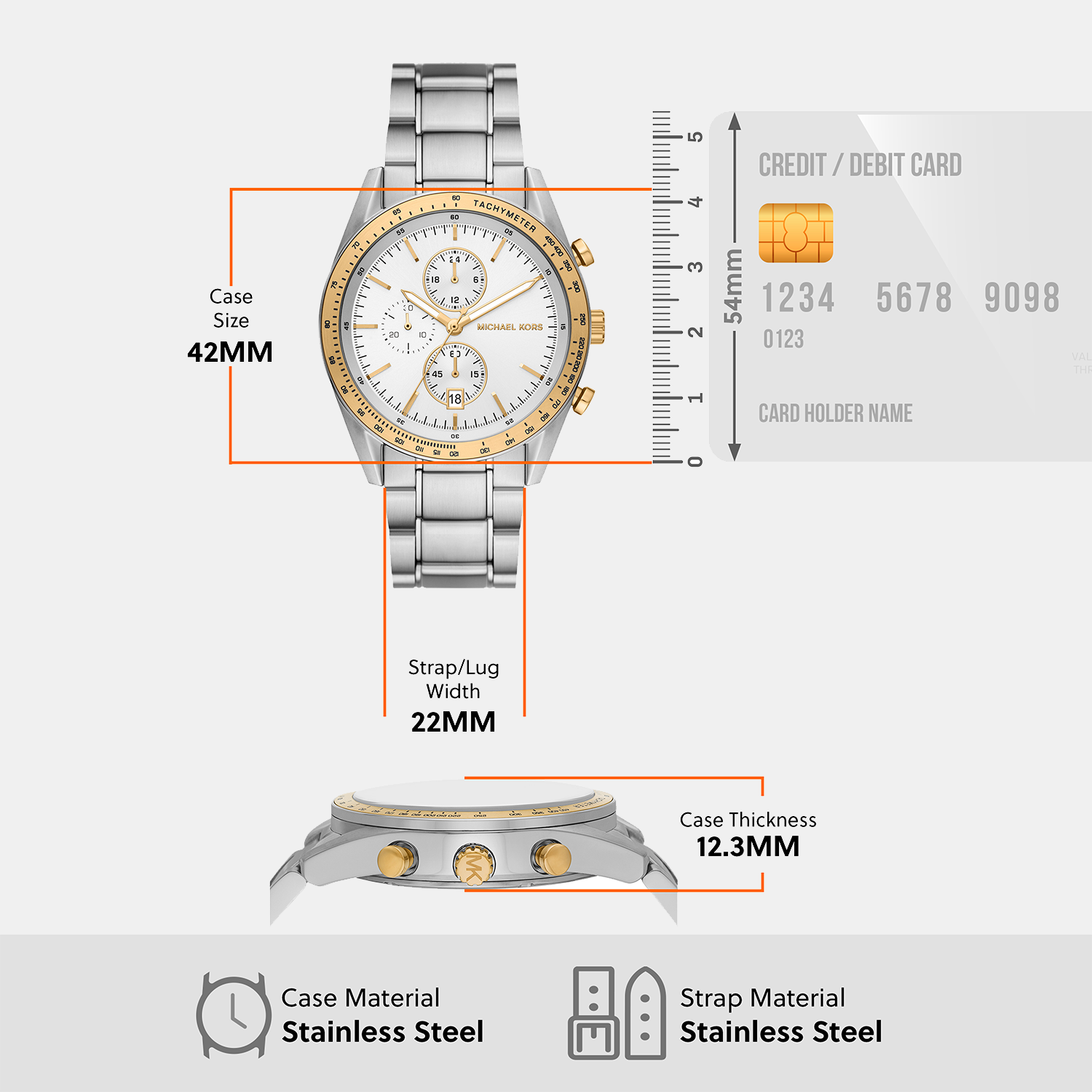 Michael Kors Accelerator Men Quartz White Dial Chronograph Stainless Steel Watch MK9112 - view 6