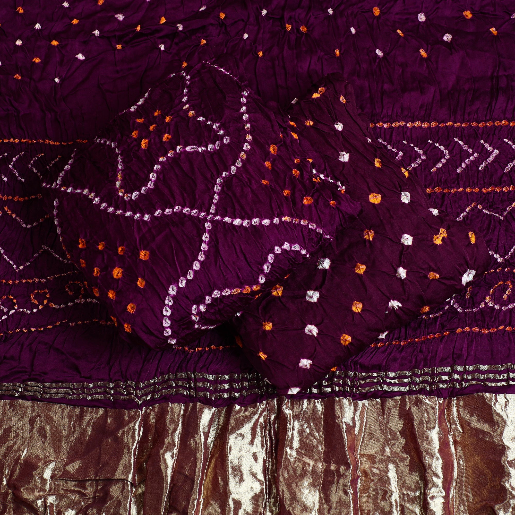 KACHCHH JI CHHAAP Purple - 3pc Modal Silk Kutch Bandhani Dress Material 06 - view 2