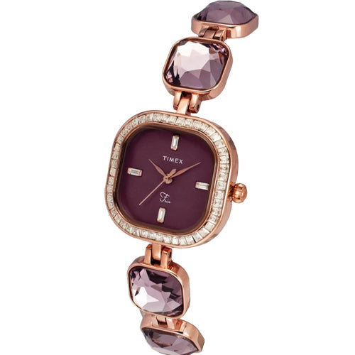 Timex Fria Women Burgundy Square Analog Watch 25.6mm TWEL17102 - view 2