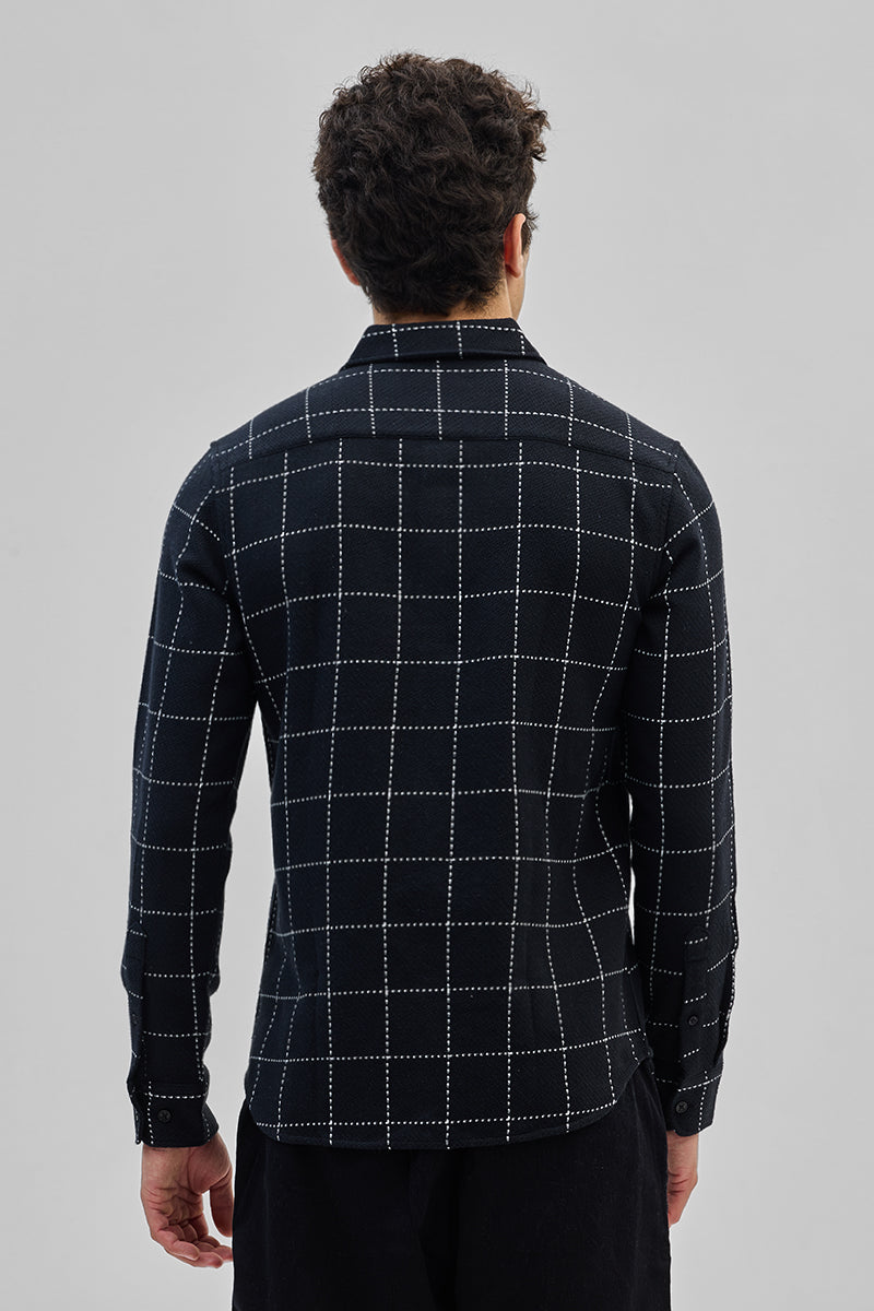 SNITCH Black Textured Checks Shirt - view 7