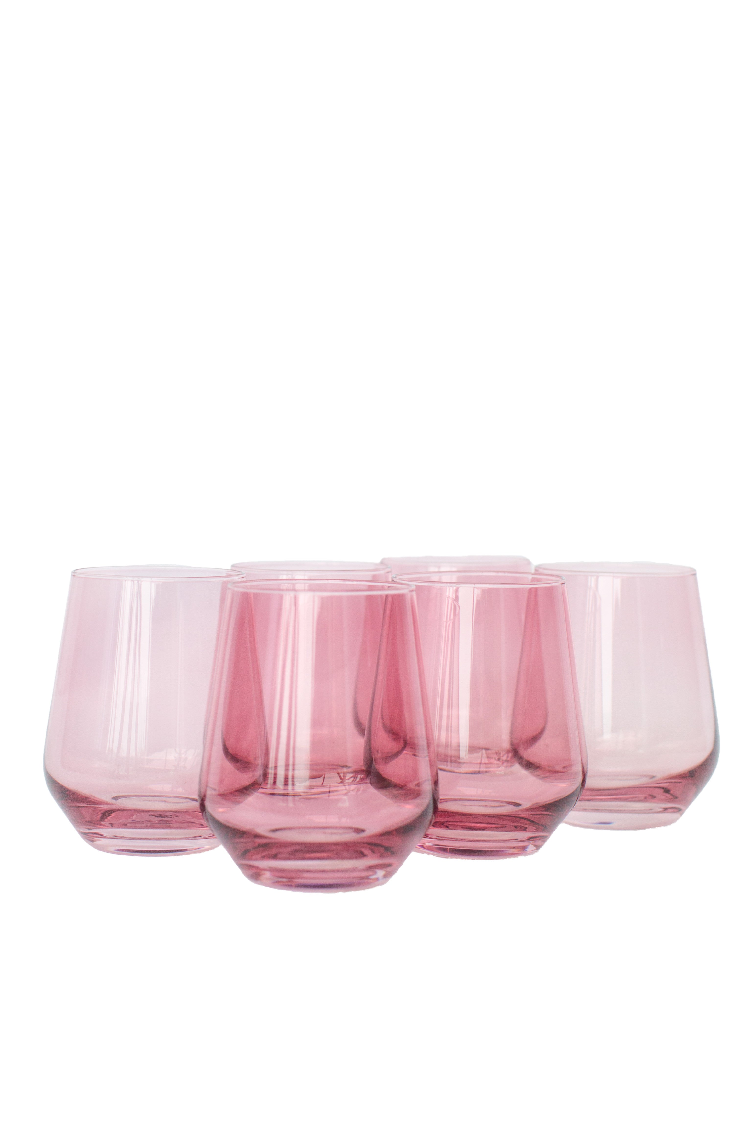 Estelle Colored Glass Estelle Colored Wine Stemless - Set of 6 {Rose} - view 10