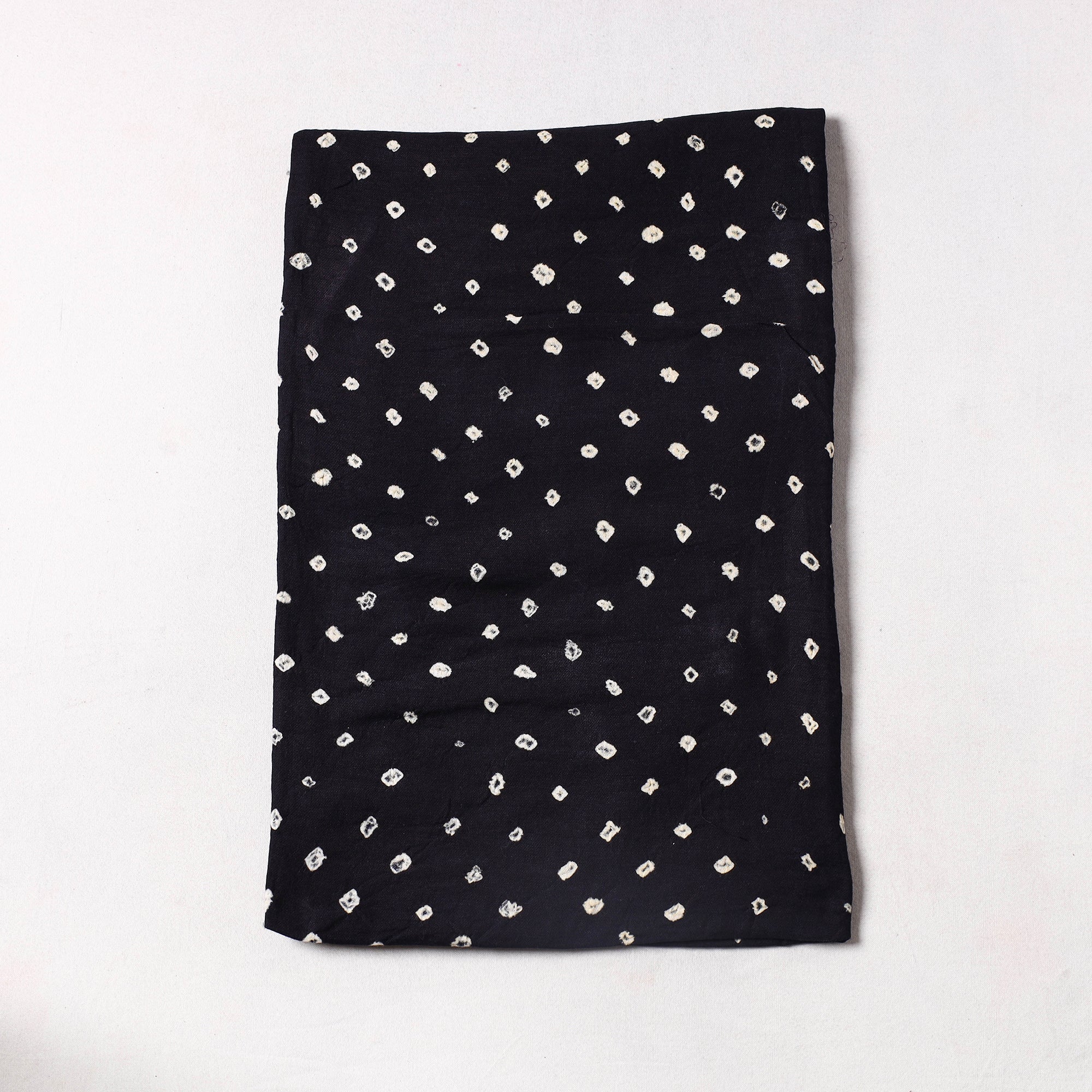 KACHCHH JI CHHAAP Black - Kutch Bandhani Tie-Dye Cotton Precut Fabric (1.15 meter) 63