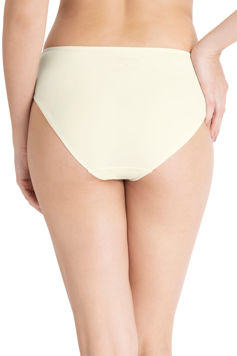 Amante Casual Chic Three-Fourth Coverage Low Rise Bikini Panty - Whitesmoke-Cedar - view 2