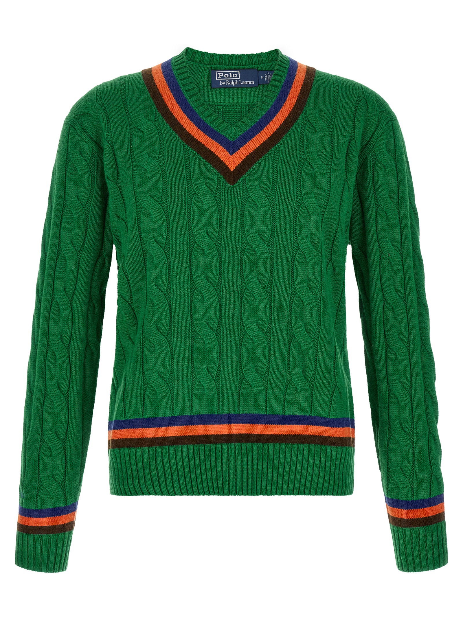 Polo Ralph Lauren V-knit With Cable Pattern – 55% wool, 45% cotton