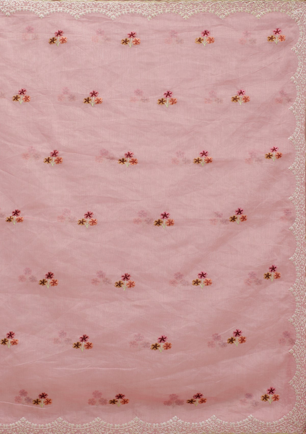 Koskii Pink Threadwork Tissue Saree – Women's - view 8