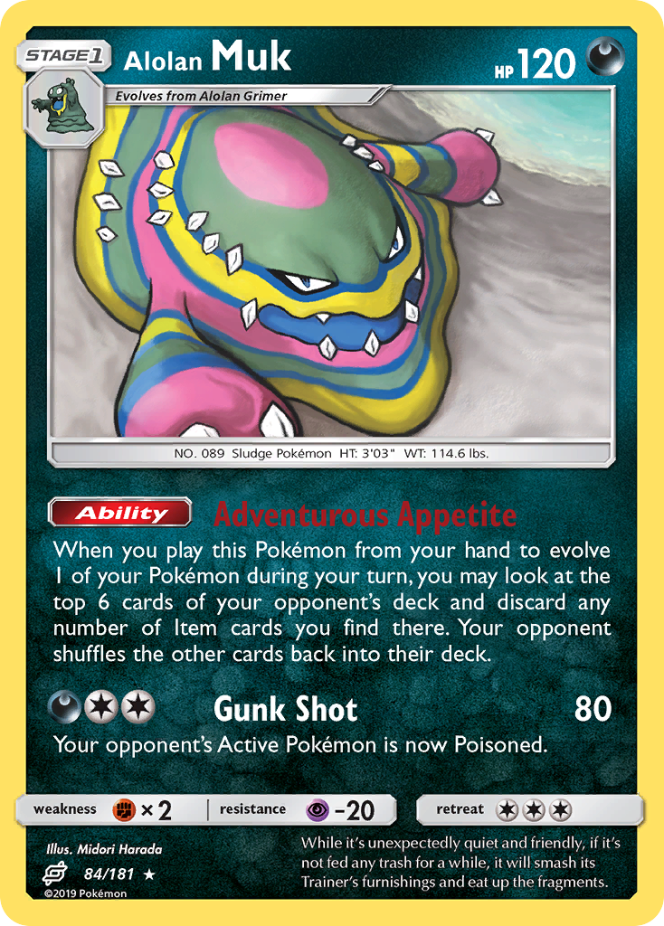 Rare sm9-84 non-holo – Pokémon Alolan Muk - 84/181 - Rare [sm9-84] [Non-Holo] - Alolan Muk - 84/181 - Rare
