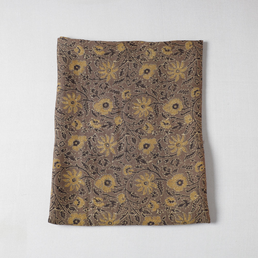 KACHCHH JI CHHAAP Brown - Ajrakh Block Printing Natural Dyed Pure Wool Precut Fabric