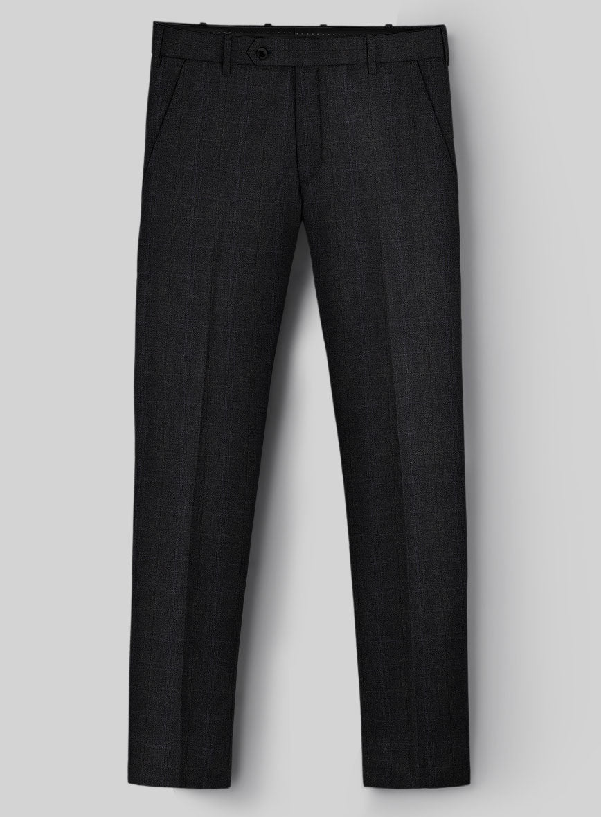 StudioSuits Napolean Artici Windowpane Charcoal Wool Pants