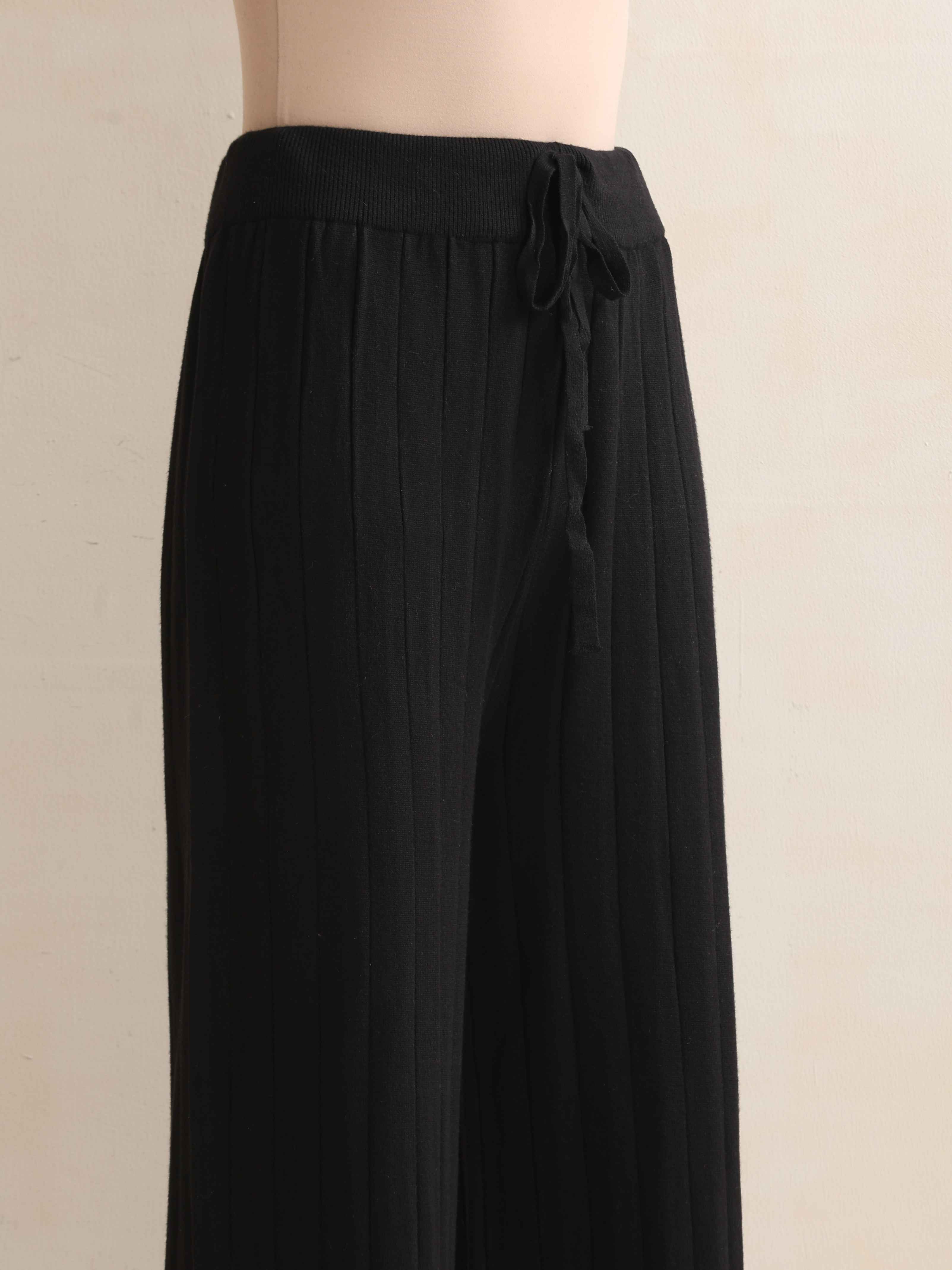 trueBrowns Black Woollen Flared Pants - view 4