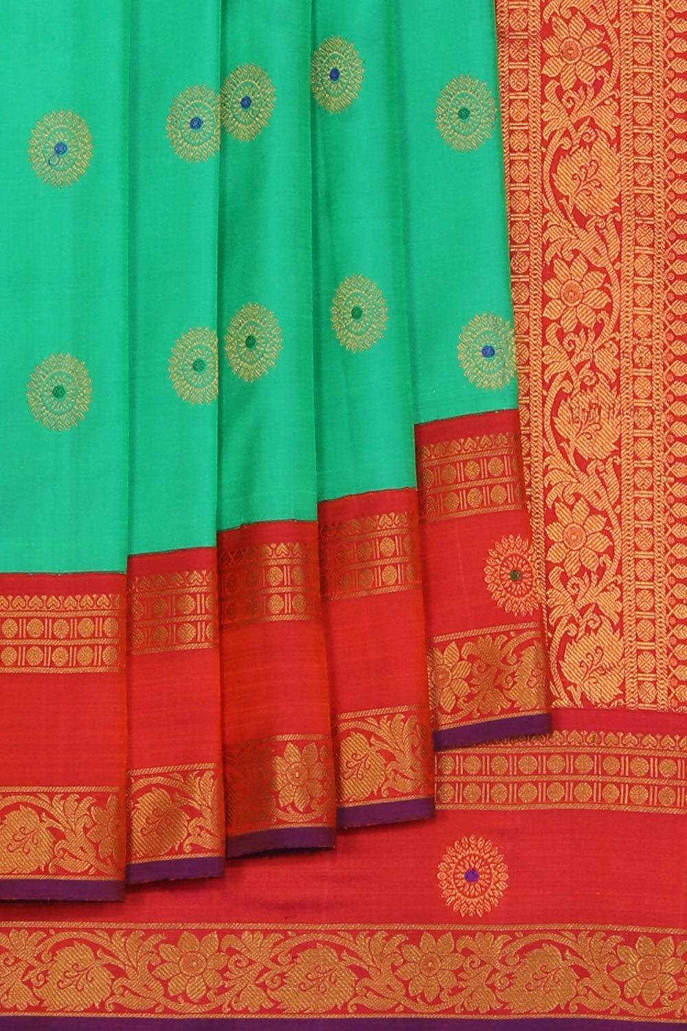 Kalanjali Gadwal Silk Green Saree – Women's