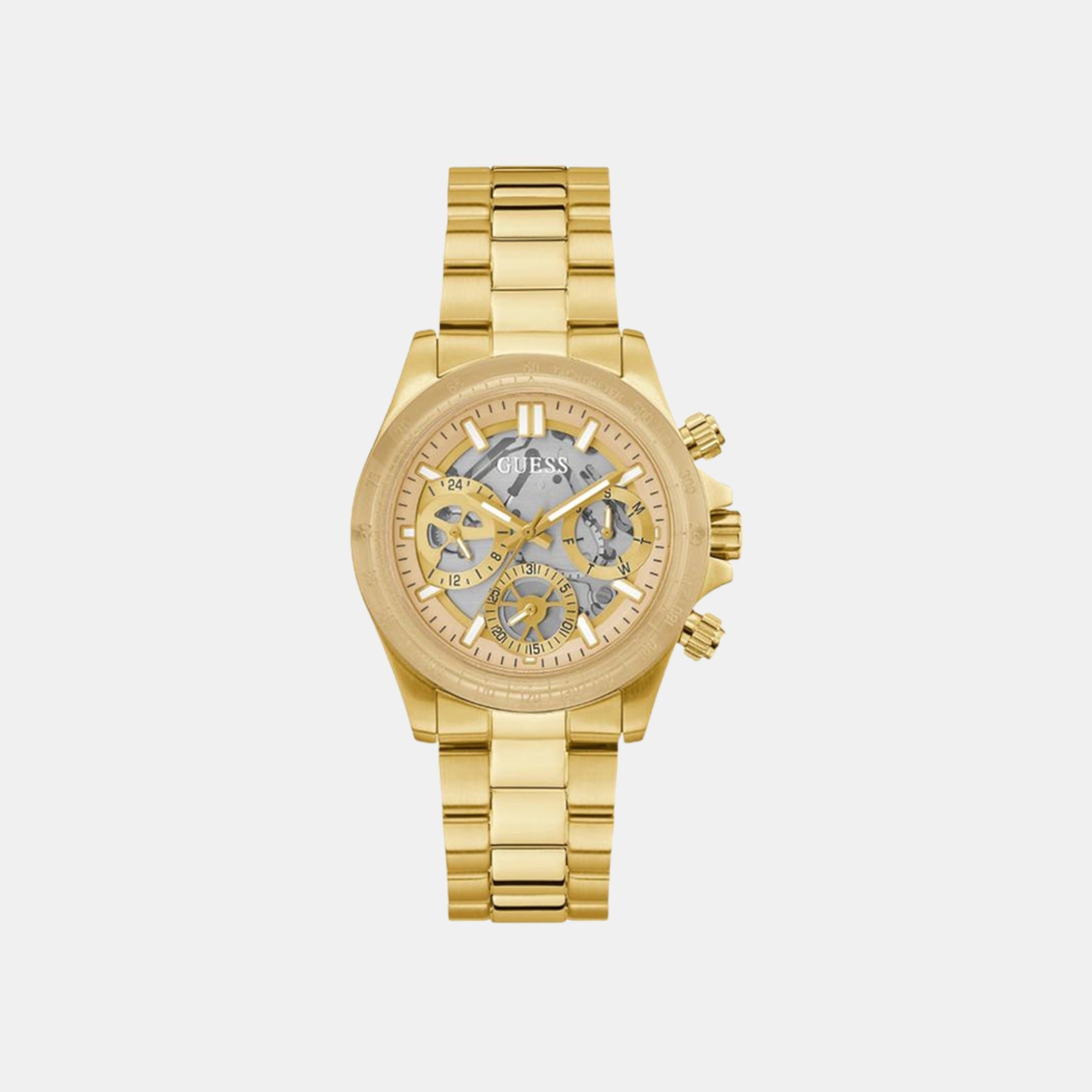 Guess Sport Women Quartz White Dial Chronograph Stainless Steel Watch GW0557L1