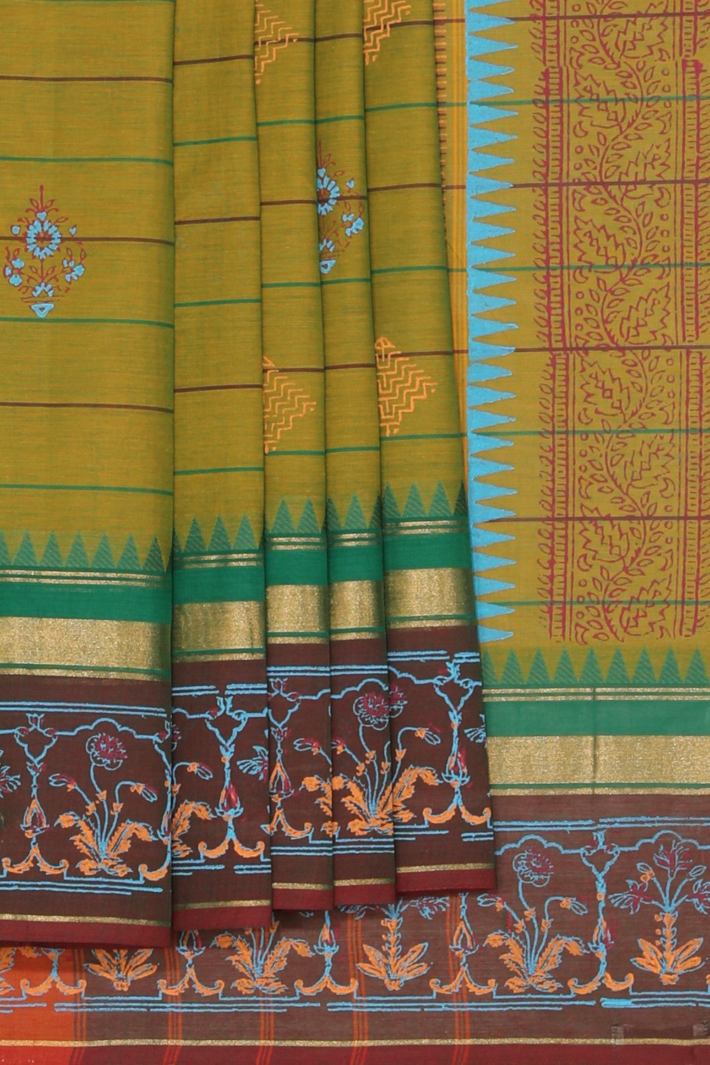 Kalanjali Ethnics Hand block printed cotton saree - view 2