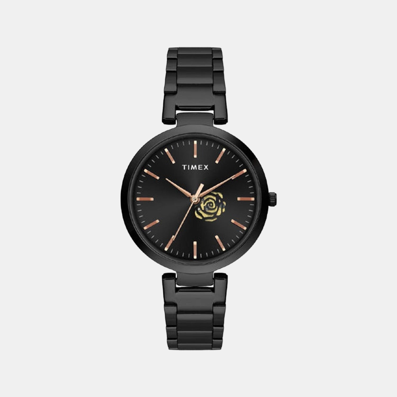 Timex Fashion Women Quartz Black Dial Analog Stainless Steel Watch TW000X225