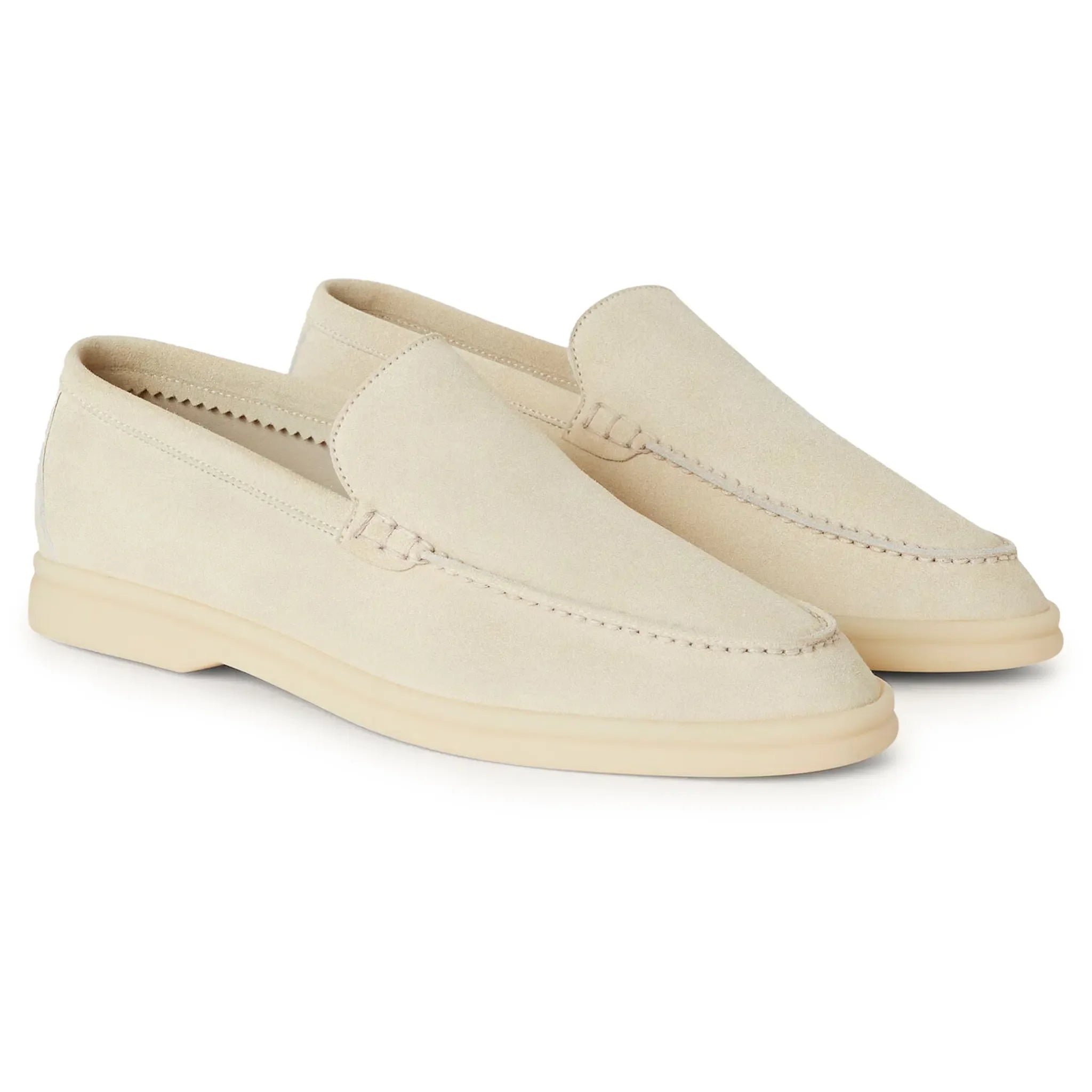Loro Piana Summer Walk Suede Nougat Loafers – Beige - view 2