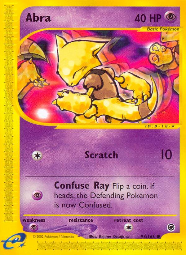 Common ecard1-93 reverse – Pokémon Abra - 93/165 - Common [ecard1-93] [Reverse Holo] - Abra - 93/165 - Common