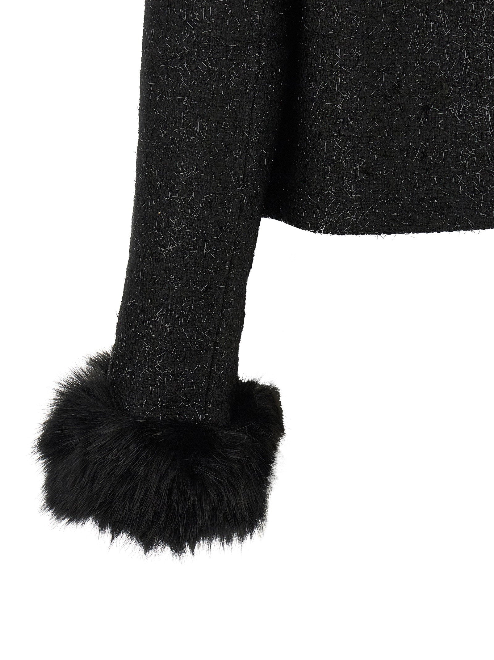Self-Portrait Bouclé Fur Jacket - view 4