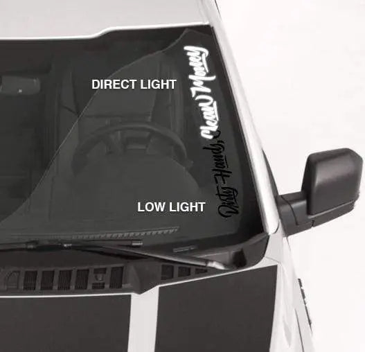Radial Script Vertical Windshield Decal – Black Reflective