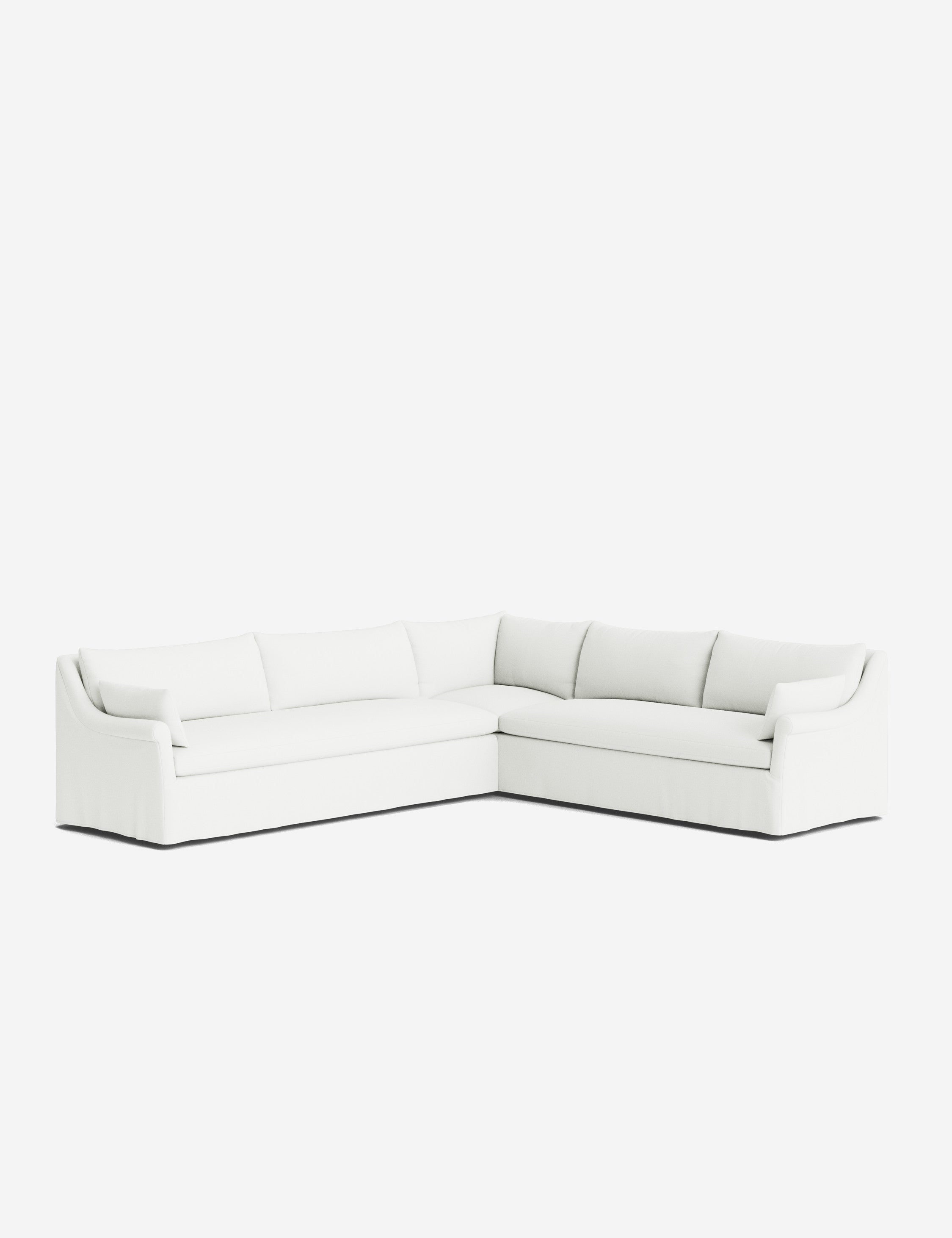 Lulu and Georgia Portola Rolled Arm Slipcover Corner Sectional Sofa - view 105