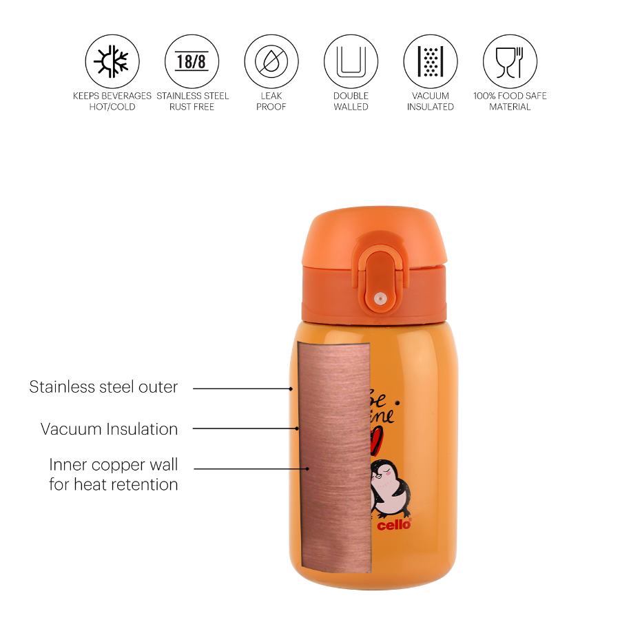 Cello Junior 275 Hot & Cold Stainless Steel Kids Water Bottle, 275ml - view 11