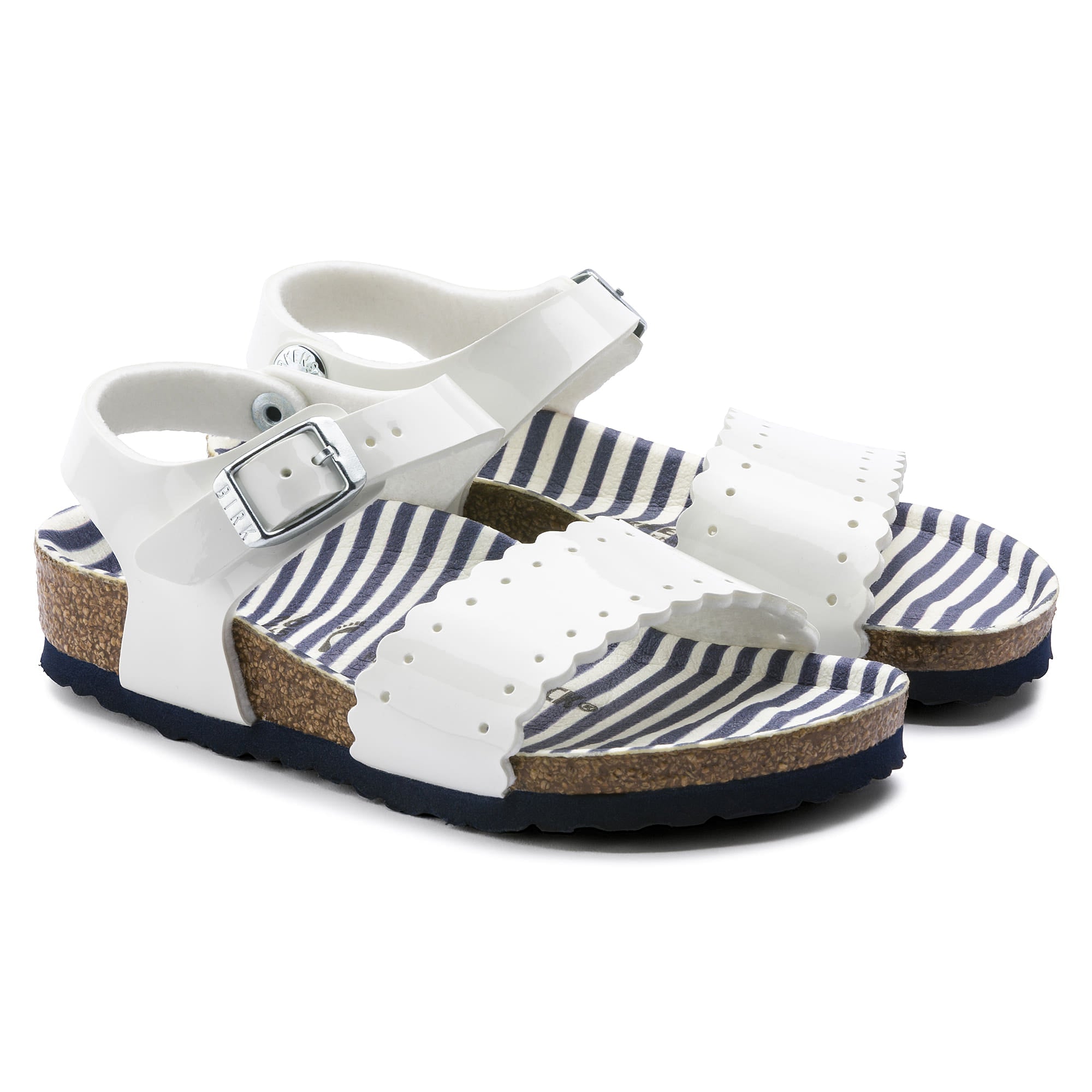 Birkenstock Mila Kids Birko-Flor – White White/Nautical Stripes - view 4