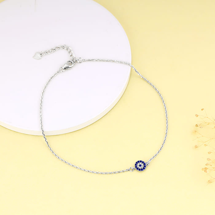 GIVA Jewellery Silver Protective Eye Anklet - view 2