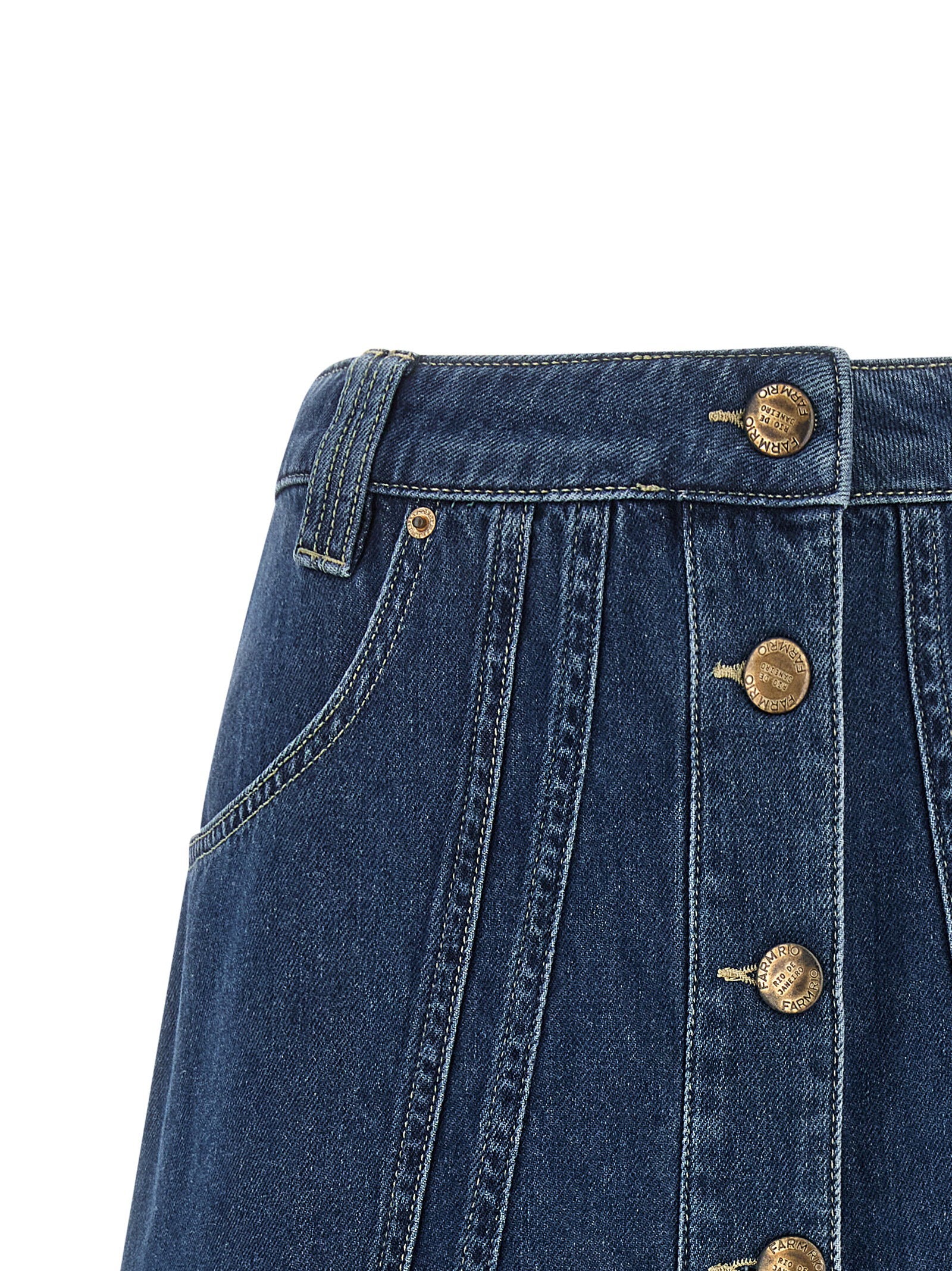 Farm Rio Denim Skirt With Flounces – 100% cotton - view 3