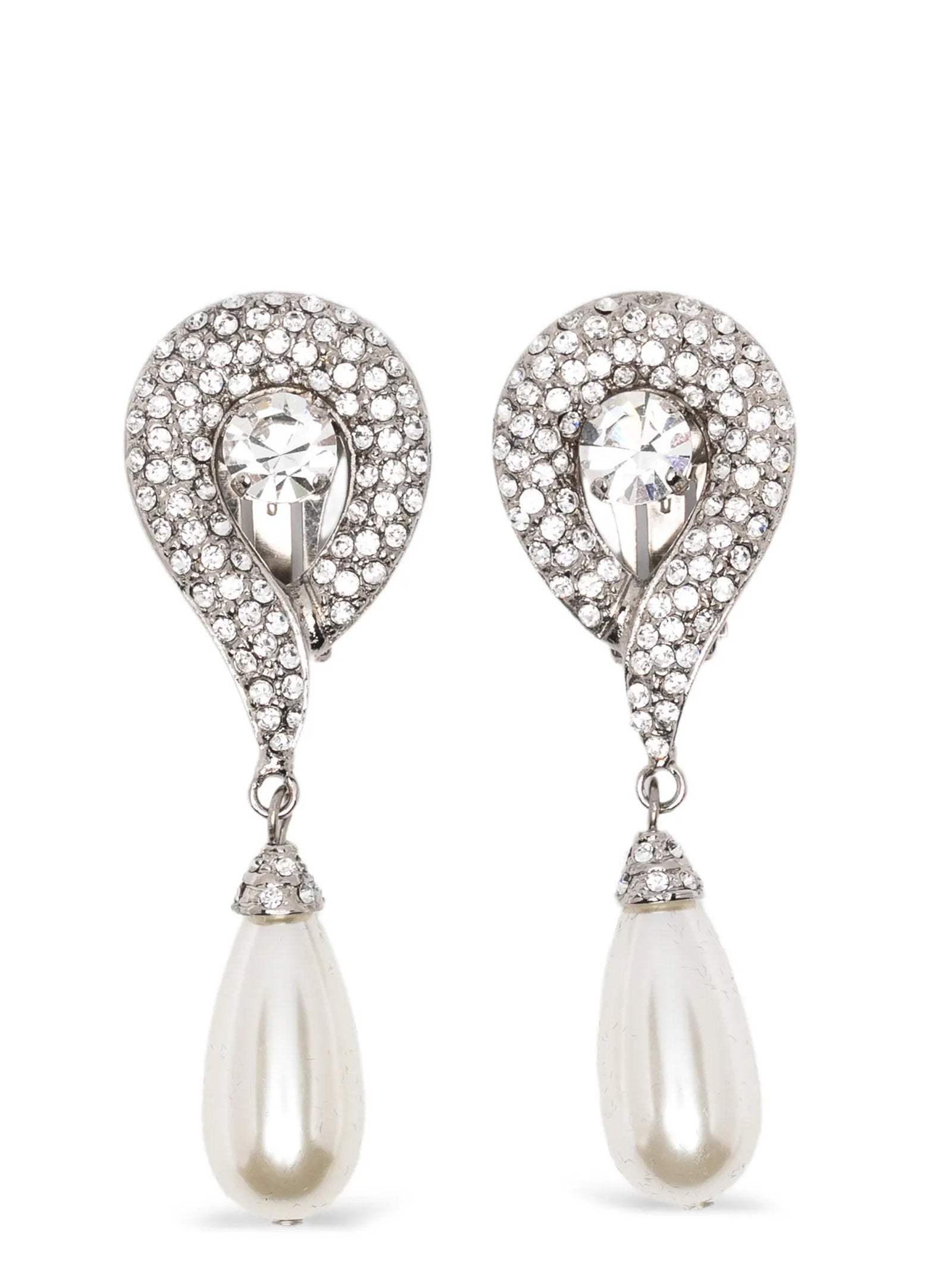 Alessandra Rich Pendant Pearl Earrings – 100% plastic