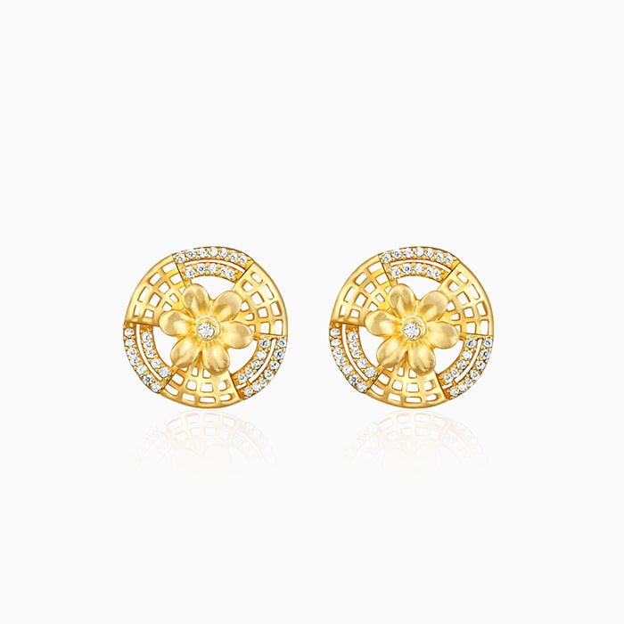 GIVA Jewellery Anushka Sharma Golden Bewitching Beauty Stud Earrings