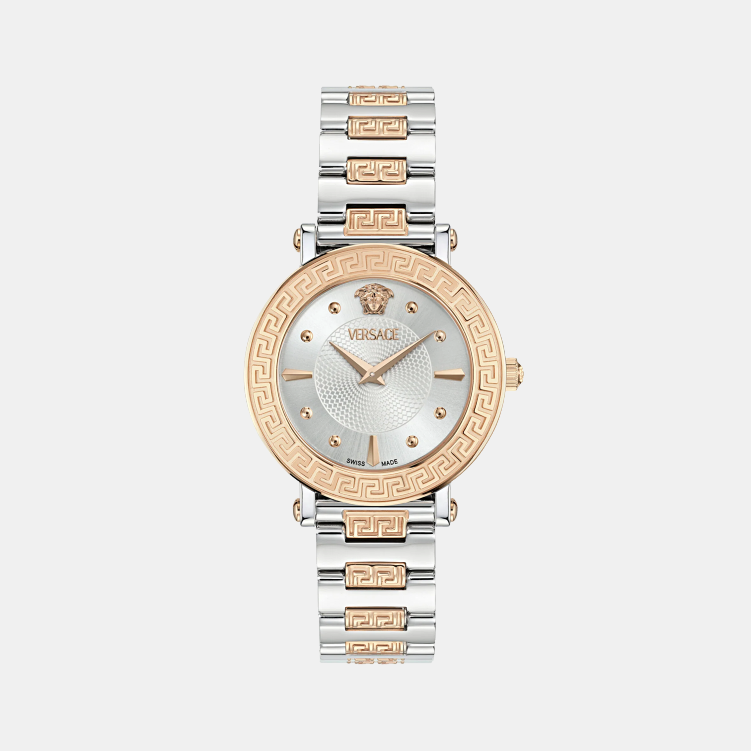 Versace Greca Sphere Women Quartz Silver Dial Analog Stainless Steel Watch VE9C00624